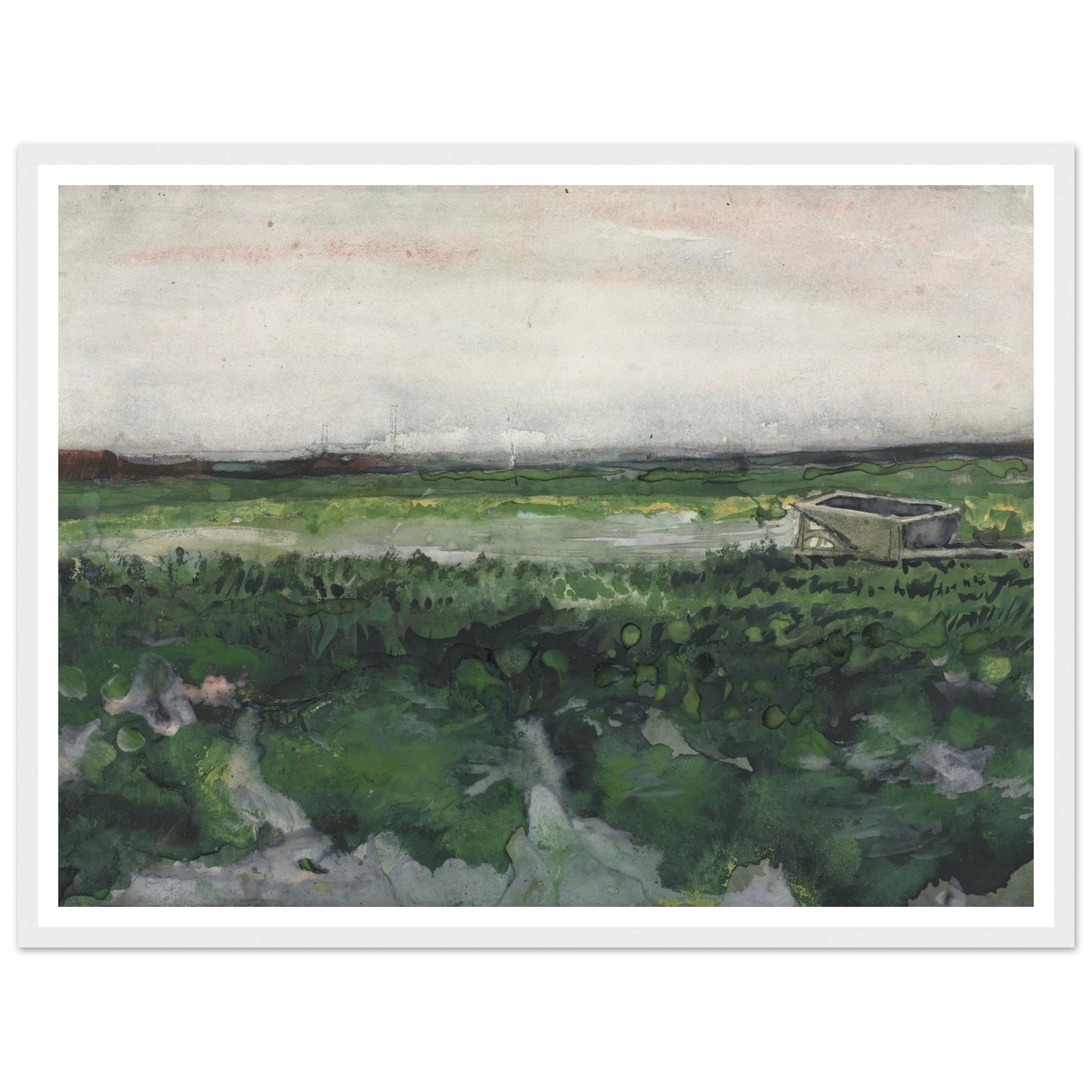 Landscape with Wheelbarrow (1883) Art Print | Vincent van Gogh-Quipham Collections