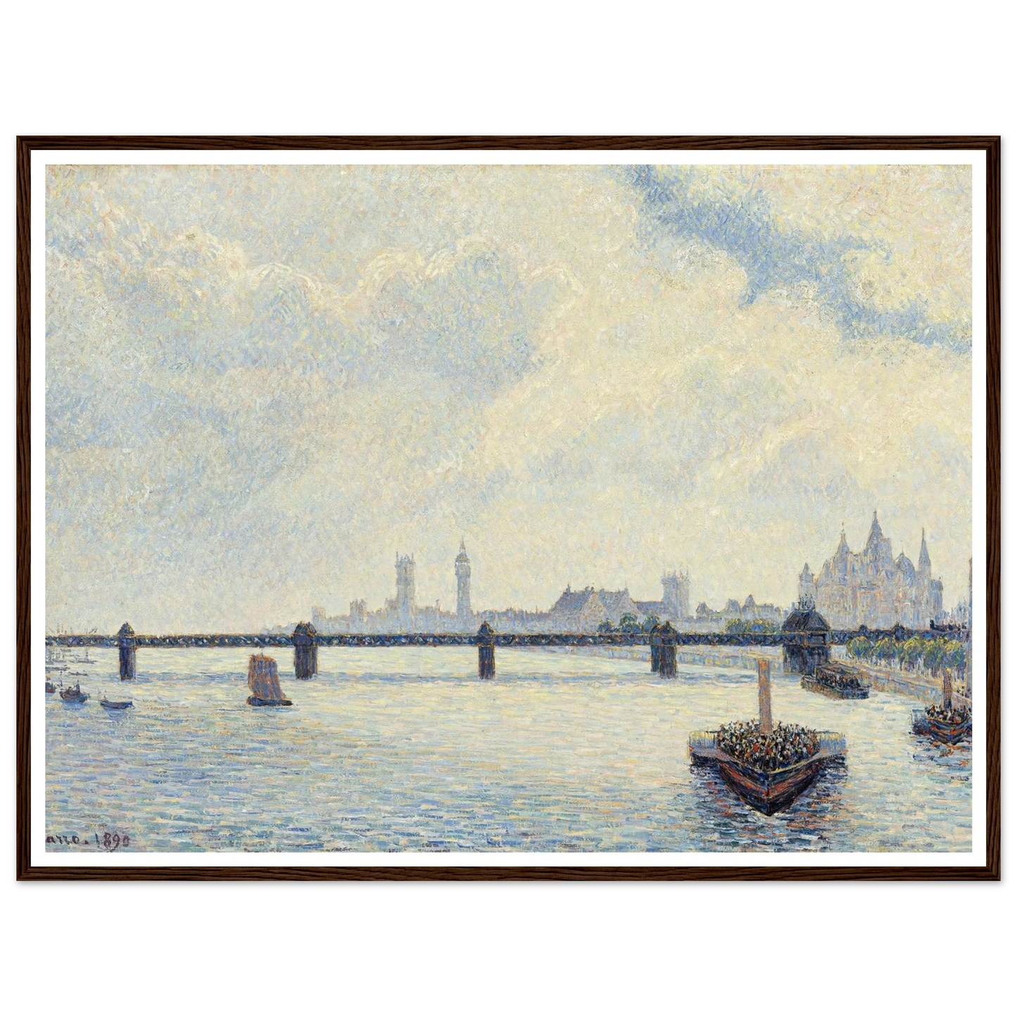 Charing Cross Bridge,London (1890) Art Print | Camille Pissarro-Quipham Collections