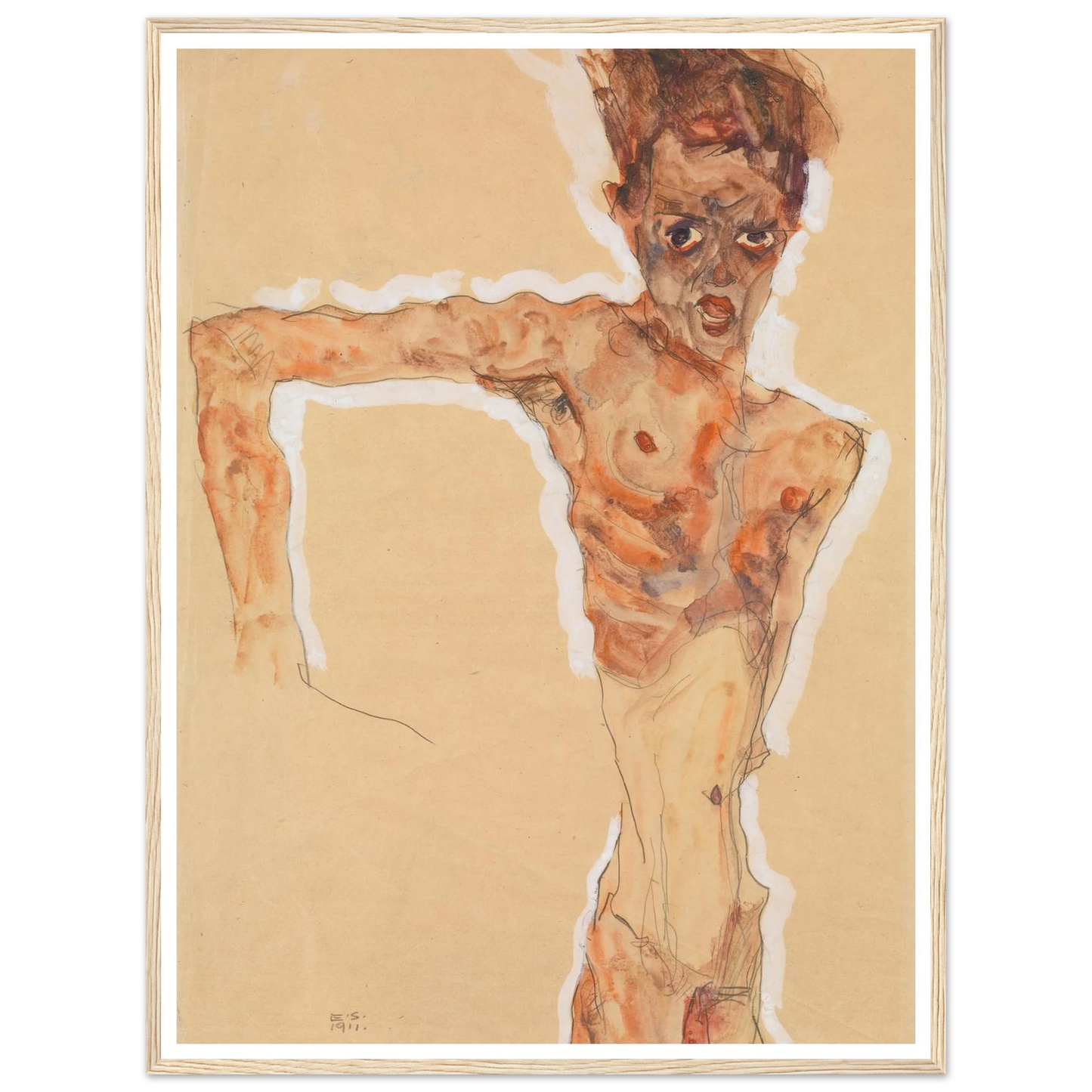Self-Portrait (1911) Art Print | Egon Schiele-Quipham Collections