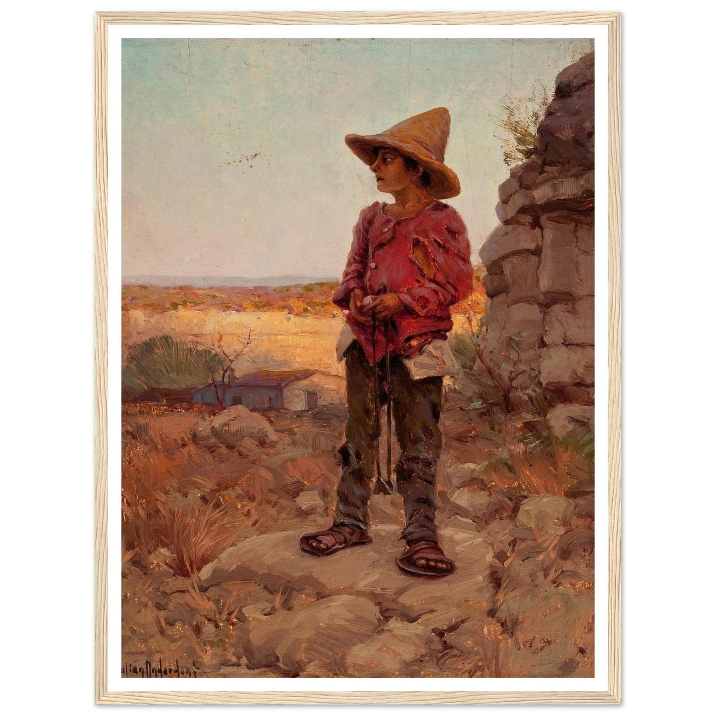 Goat Herder at the San Antonio Quarry (1909) Art Print | Julian Onderdonk-Quipham Collections