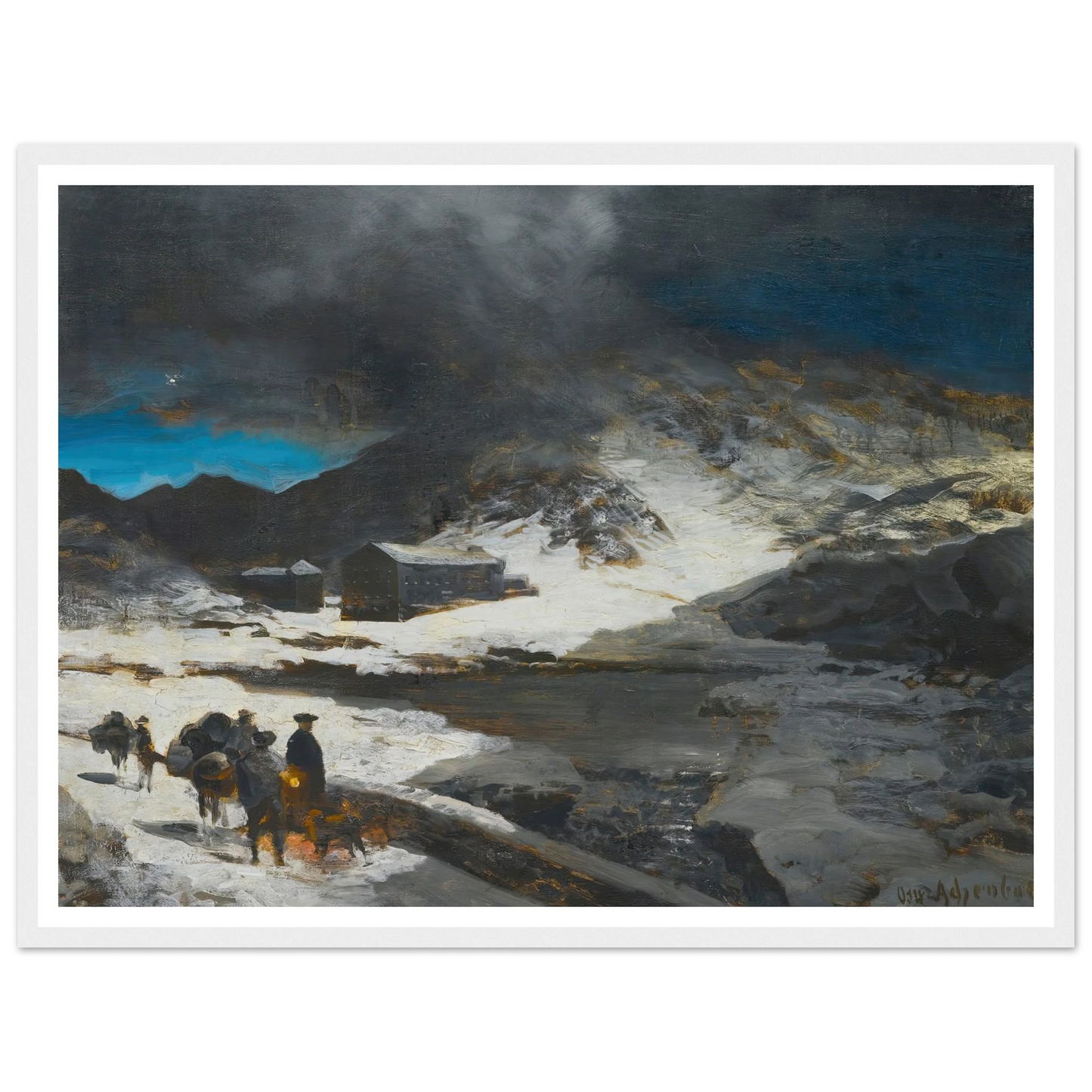 The Great St Bernard Inn, In The Alps Art Print | Oswald Achenbach-Quipham Collections