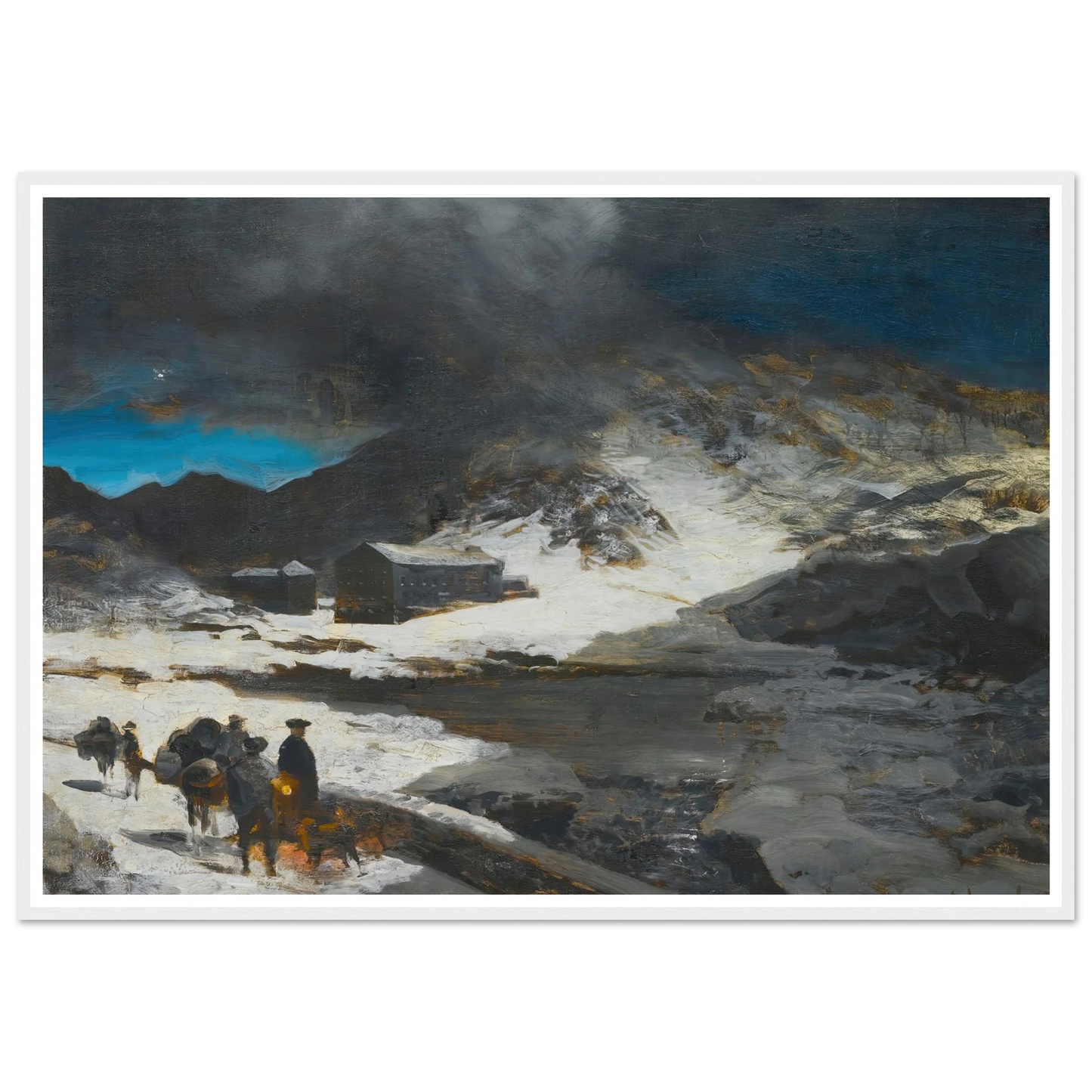 The Great St Bernard Inn, In The Alps Art Print | Oswald Achenbach-Quipham Collections