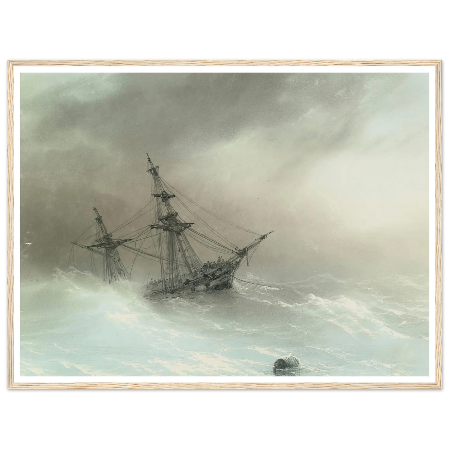 Ship In A Stormy Sea (1888) Art Print | Ivan Konstantinovich Aivazovsky-Quipham Collections