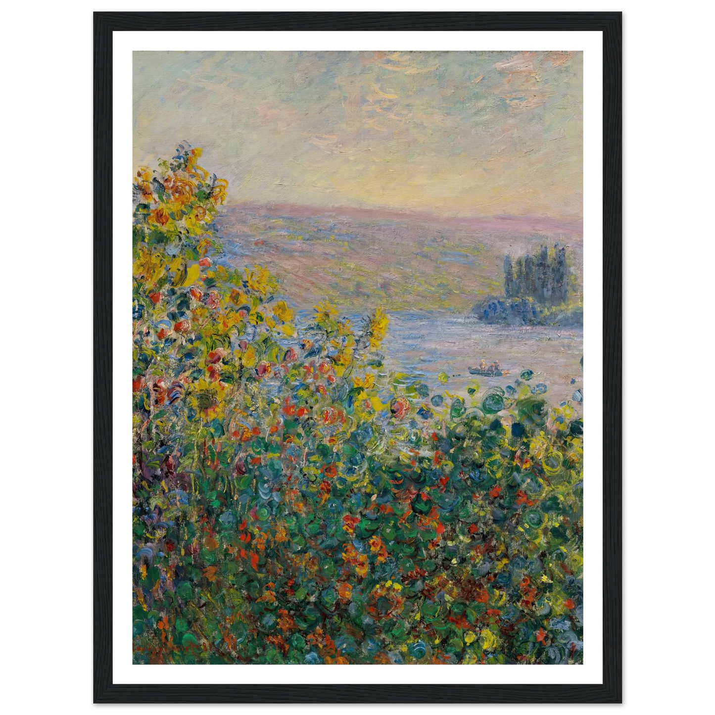 Flower Beds at Vétheuil (1881) Art Print | Claude Monet-Quipham Collections