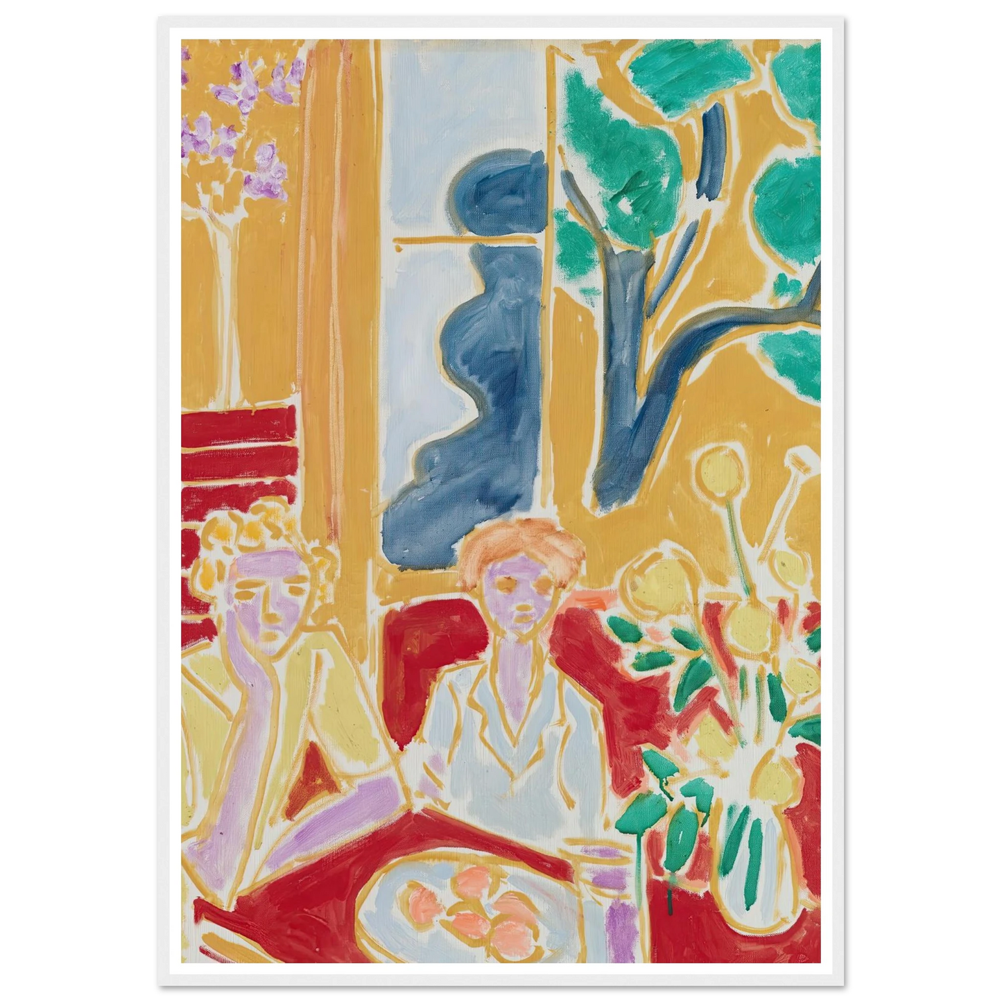 Deux Fillettes, fond jaune et rouge (1947) Art Print | Henri Matisse-Quipham Collections