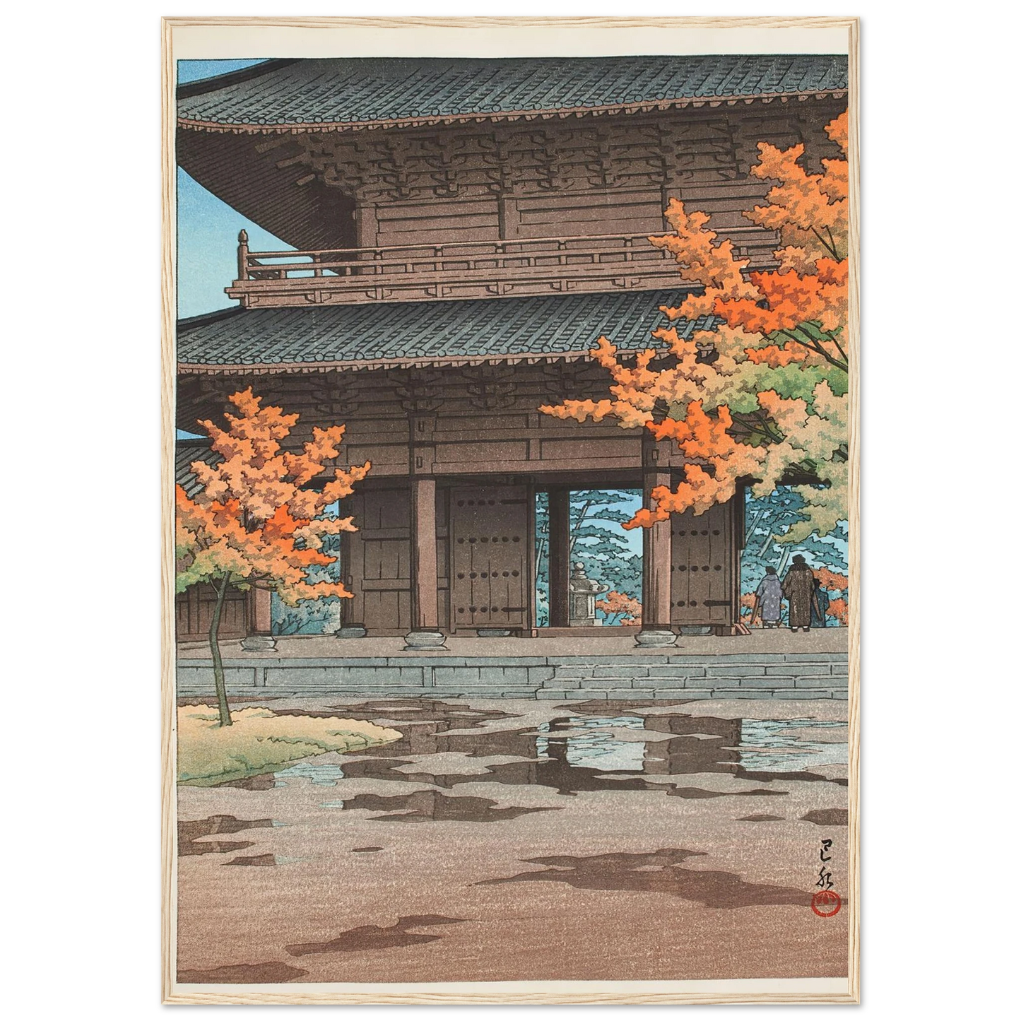 Jigure no ato (Kyoto Nanzen-ji) (After drizzling in autumn, Nanzen-ji Temple in Kyoto) (1952) Art Print | Kawase Hasui-Quipham Collections