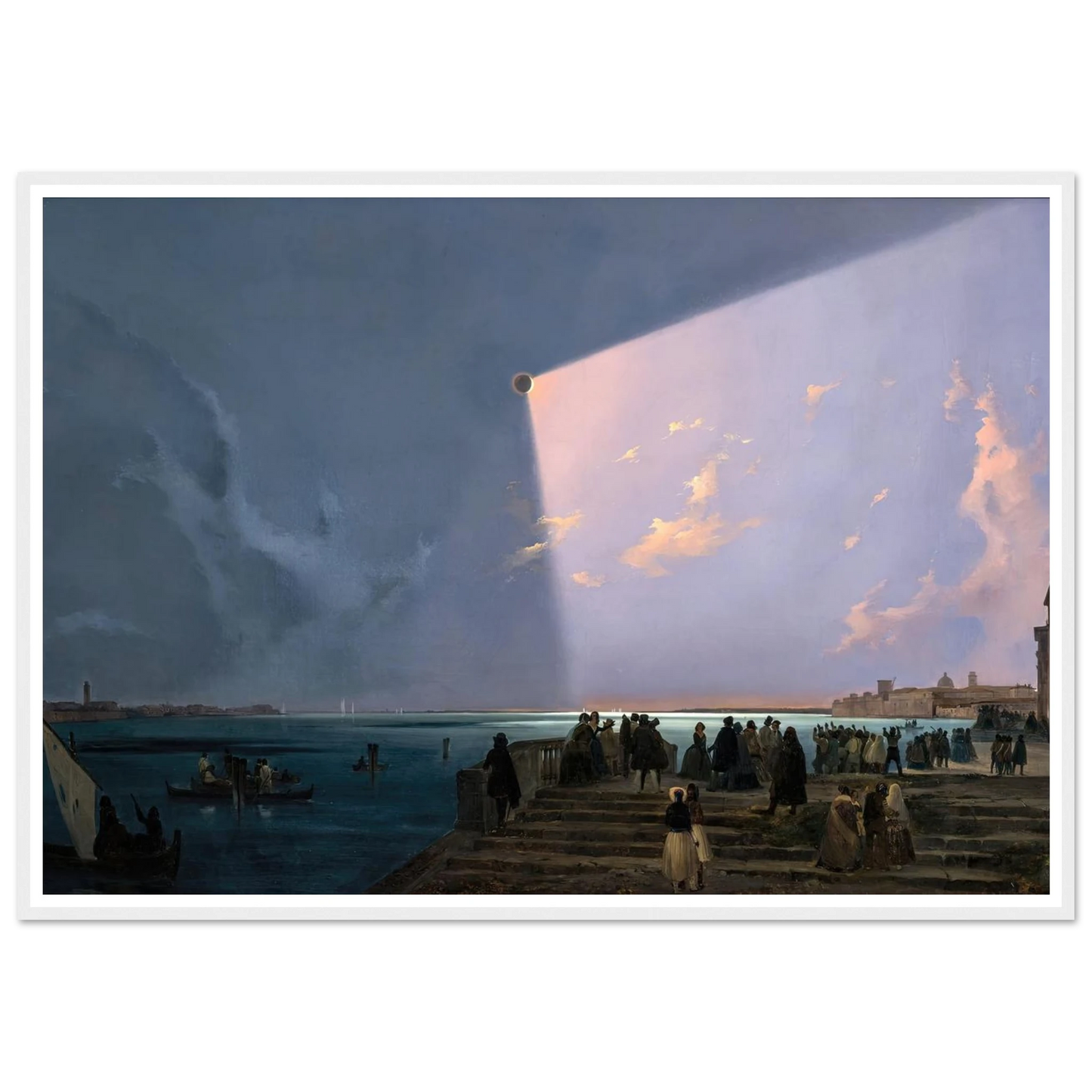 The Eclipse of the Sun in Venice, July 6, 1842 (1800s) Art Print | Ippolito Caffi-Quipham Collections