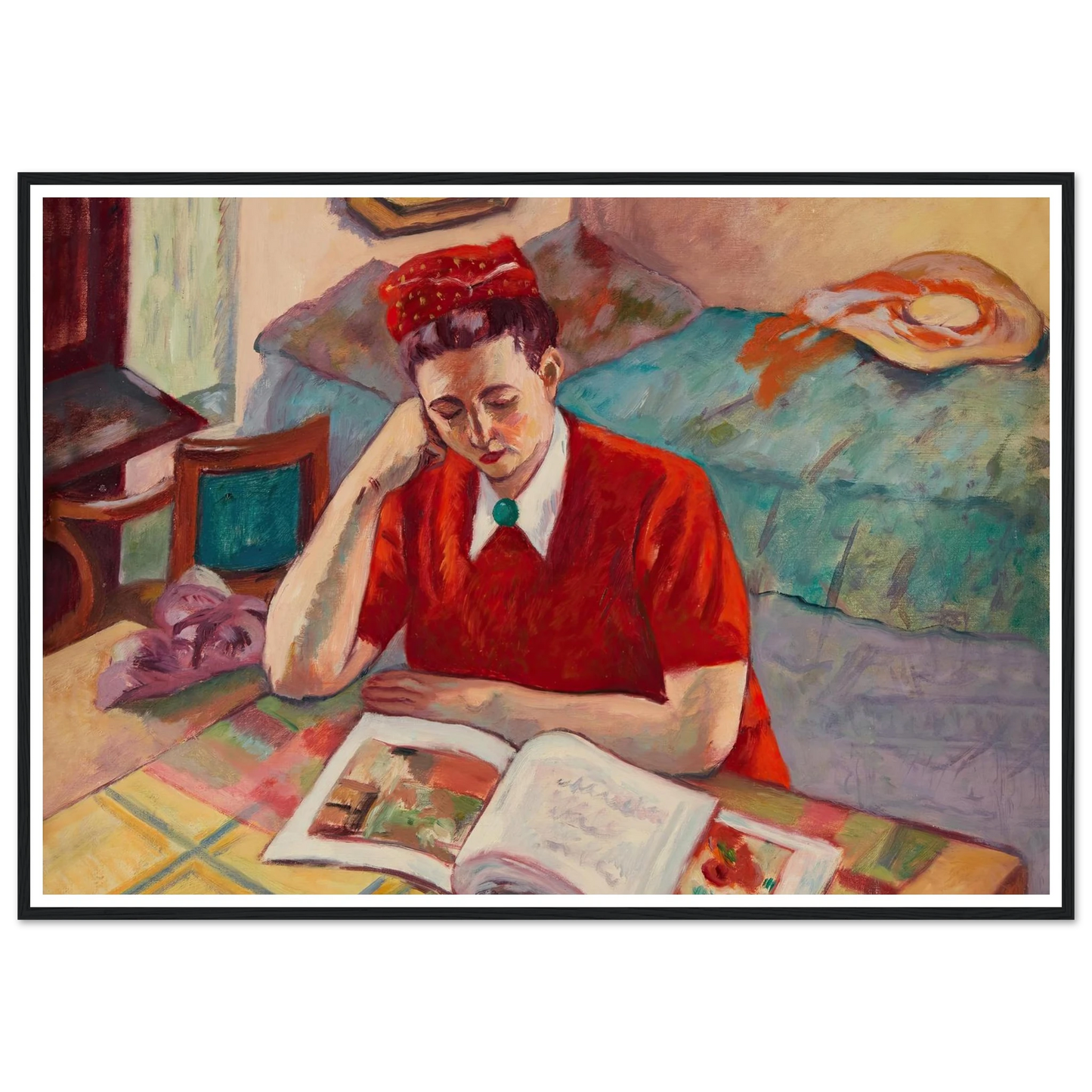 Odette au turban rouge (1947) Art Print | Henri Manguin-Quipham Collections