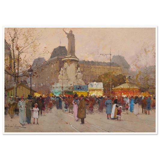 La Place du Republic, Paris Art Print | Eugene Galien Laloue-Quipham Collections