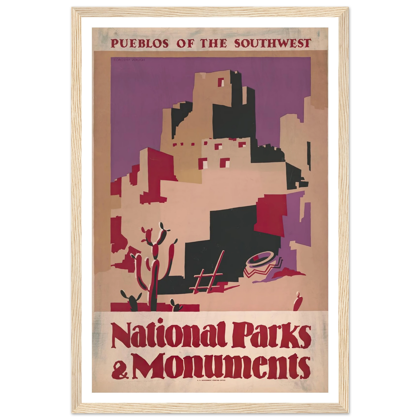 National parks and monuments Pueblos of the southwest (1930) Art Print | Dorothy Waugh-Quipham Collections