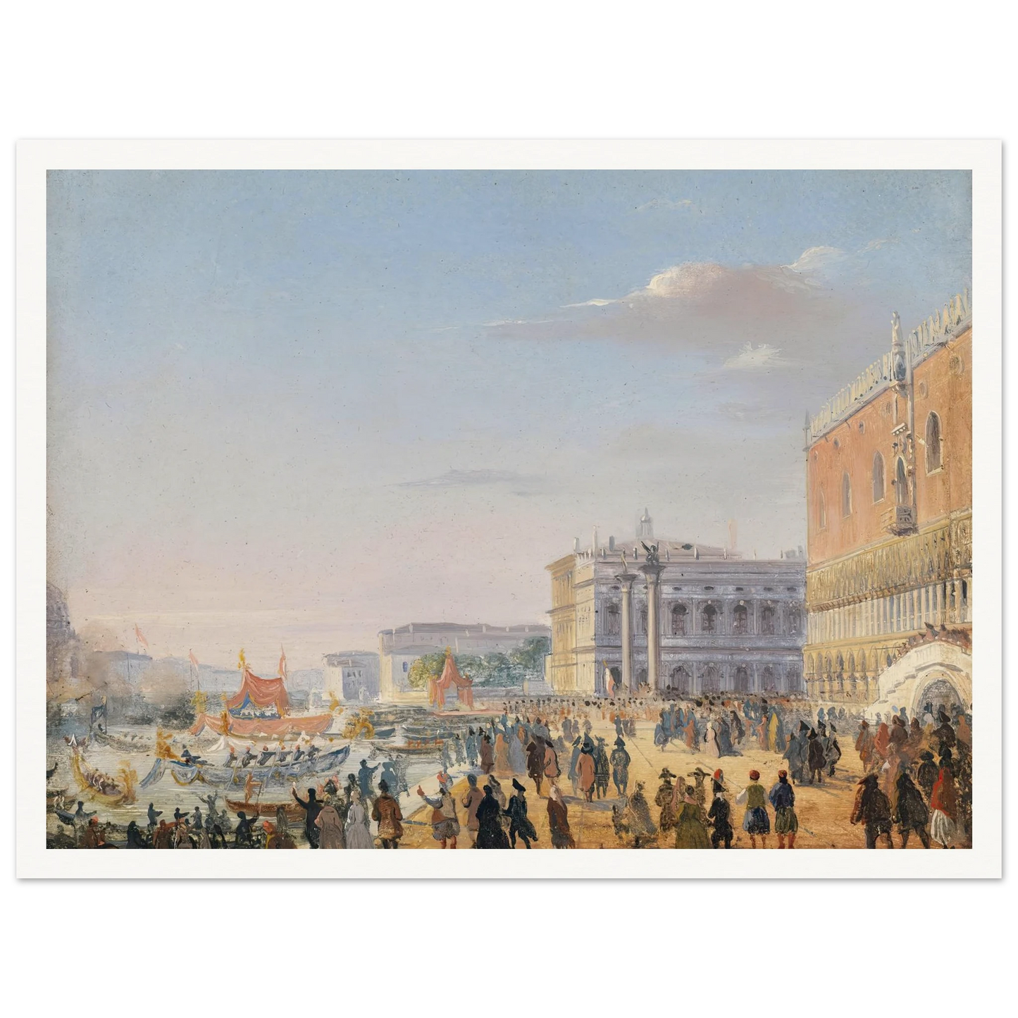 Ankunft Franz Joseph und Elisabeth in Venedig Art Print | Ippolito Caffi-Quipham Collections