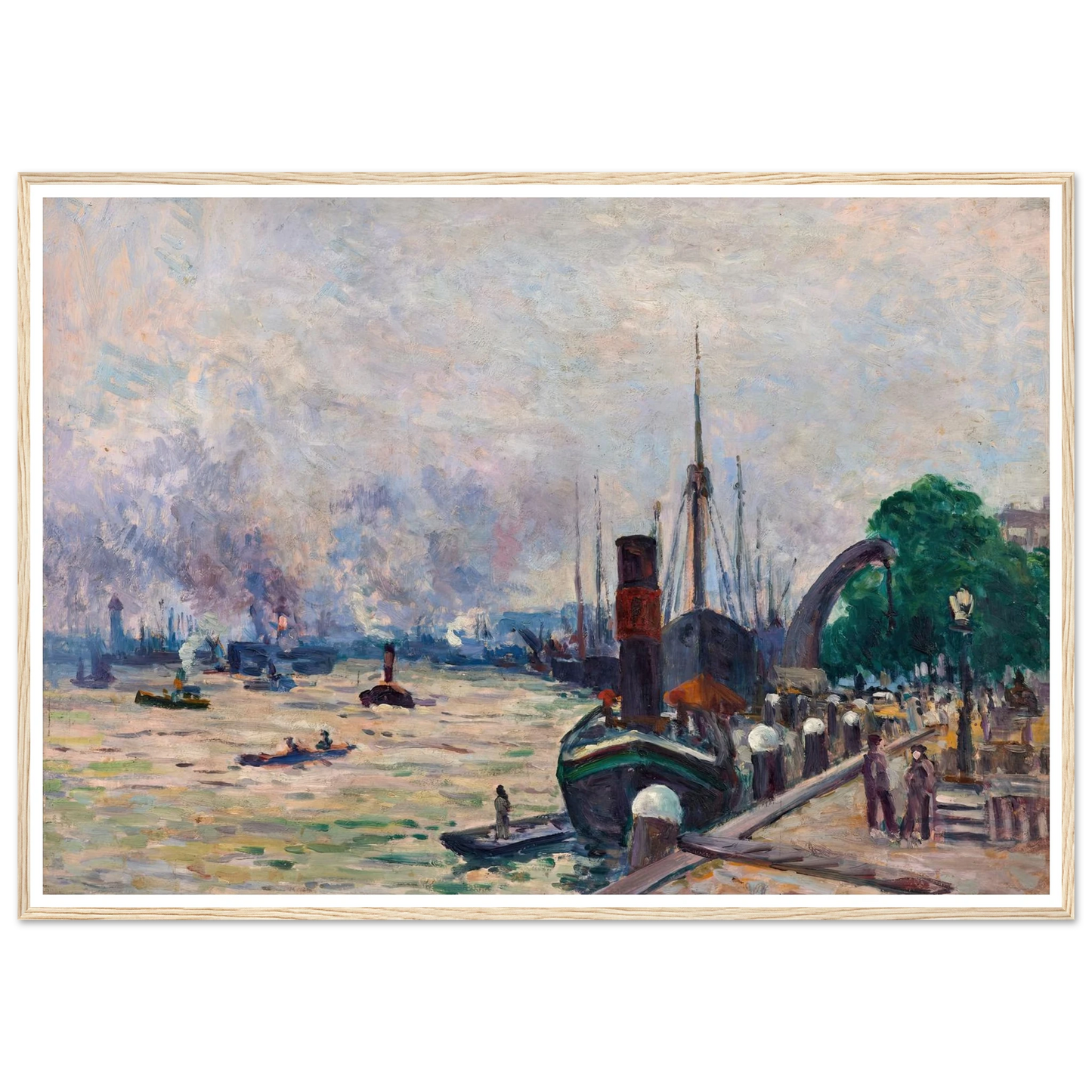 Le port de Rotterdam (1908) Art Print | Maximilien Luce-Quipham Collections
