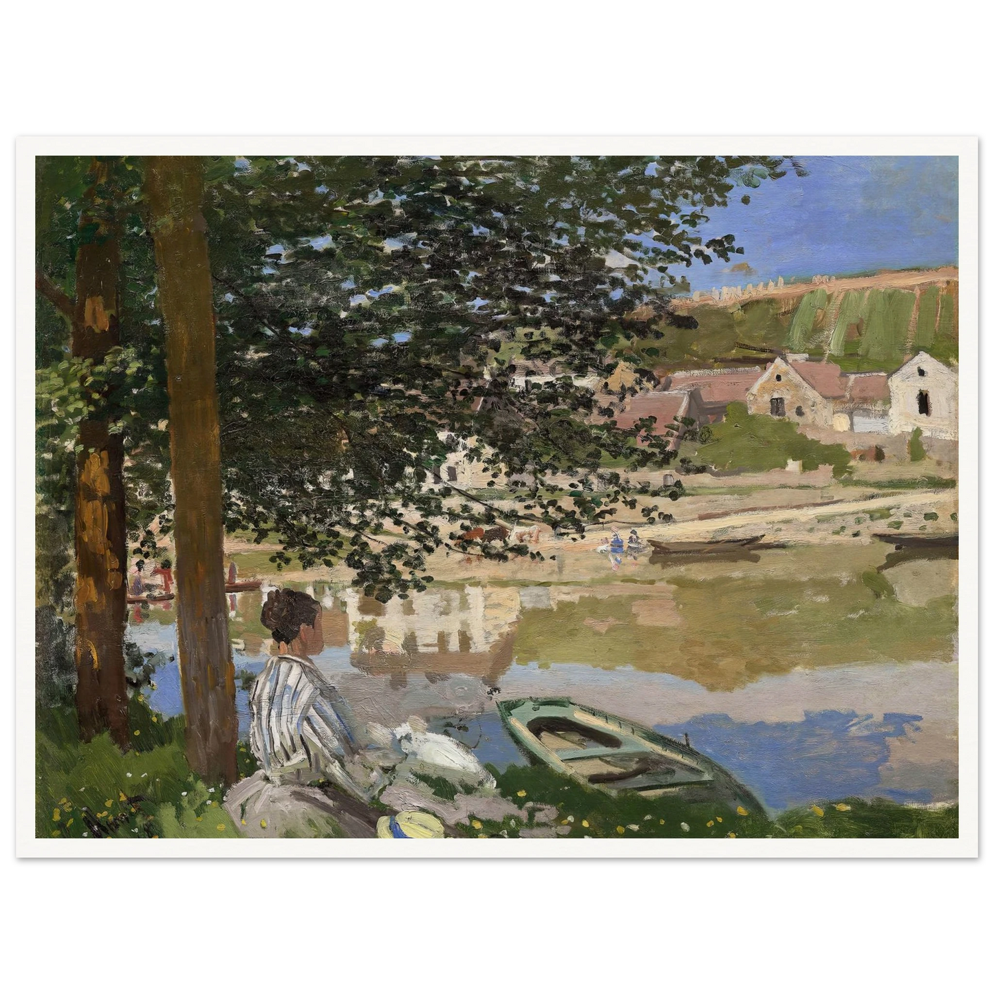 On the Bank of the Seine, Bennecourt (1868) Art Print | Claude Monet-Quipham Collections
