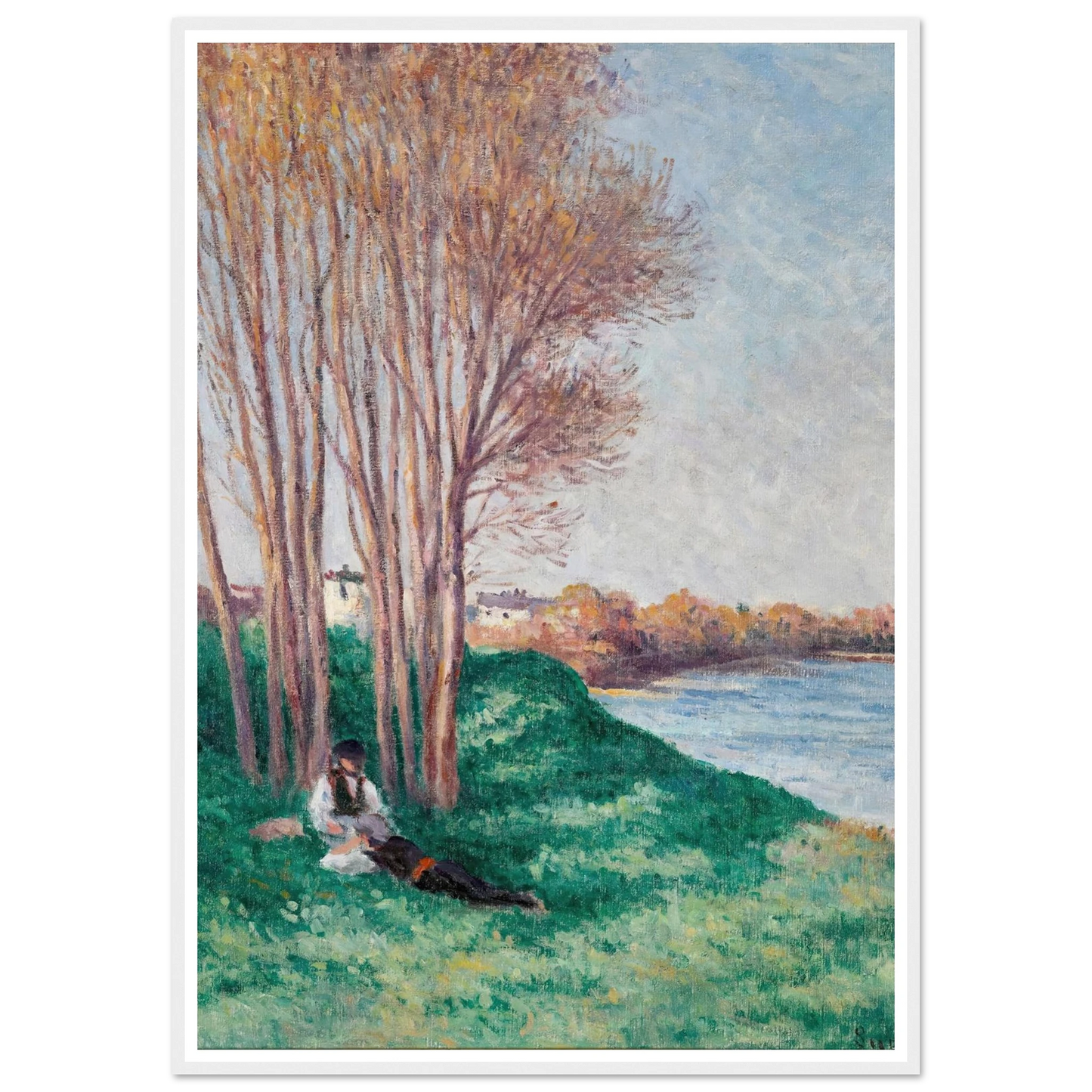 Le Repos sur les Bords de la Loire à Saint-Ay (circa 1910-12) Art Print | Maximilien Luce-Quipham Collections