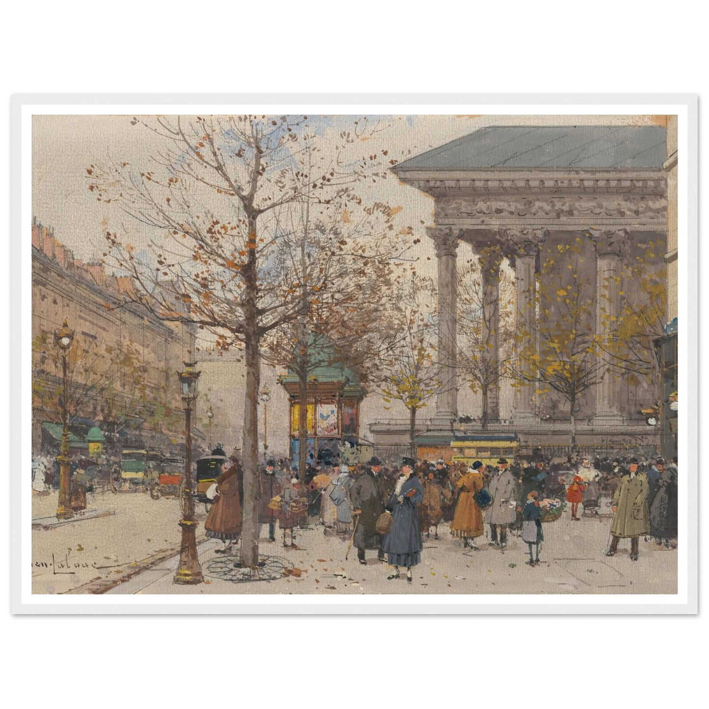 Vue animée de la Madeleine Art Print | Eugene Galien Laloue-Quipham Collections