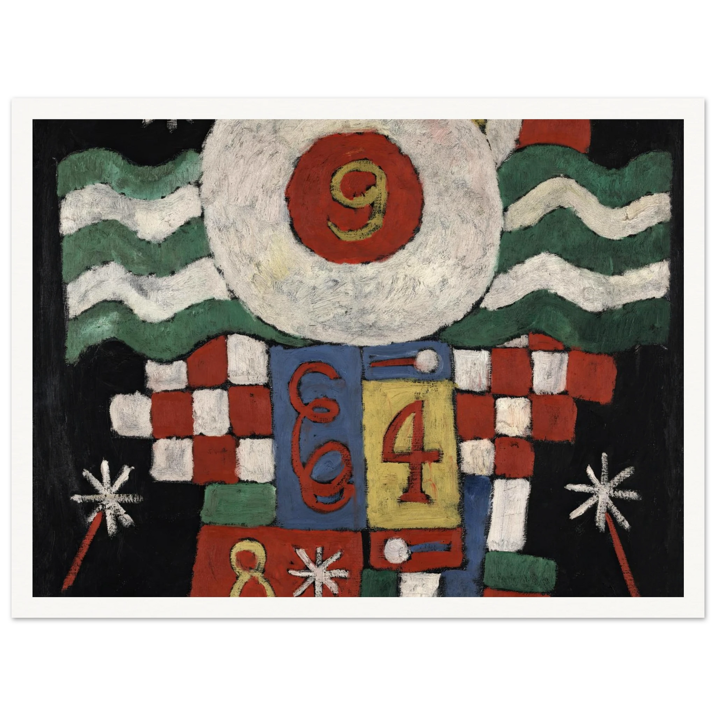 Collection of Numbers, Designs and Letters Seen by Me at the Beginning of the War in Berlin–Military in Nature (ca. 1915) Art Print | Marsden Hartley-Quipham Collections