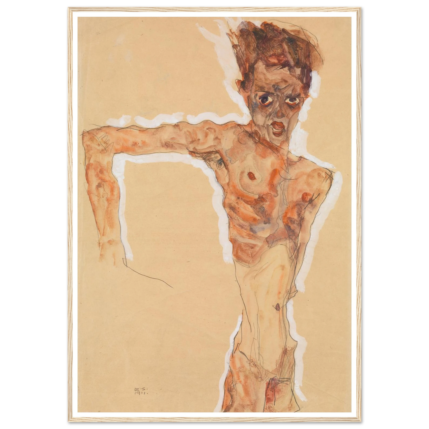 Self-Portrait (1911) Art Print | Egon Schiele-Quipham Collections