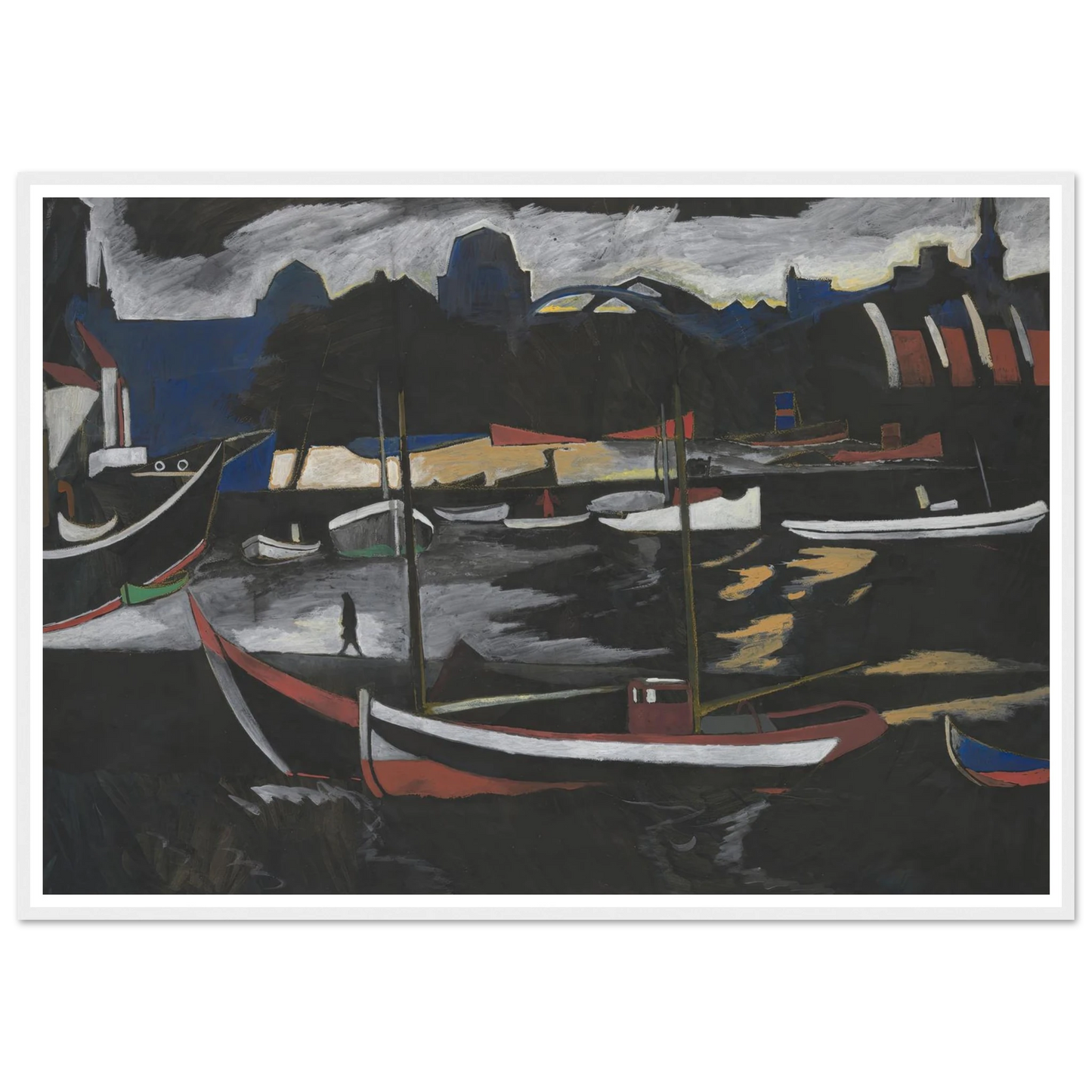 Handelsdokken te Oostende (1924) Art Print | Leon Spilliaert-Quipham Collections