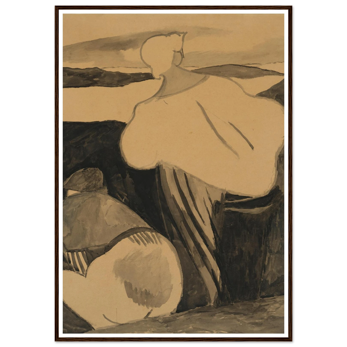Femmes de pêcheur dans les dunes, vues de dos (1923) Art Print | Leon Spilliaert-Quipham Collections