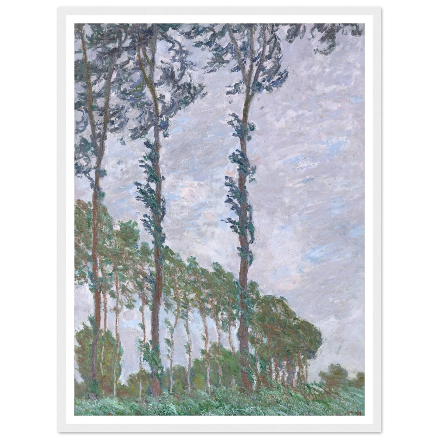 Wind Effect, Series of The Poplars (1891) Art Print | Claude Monet-Quipham Collections