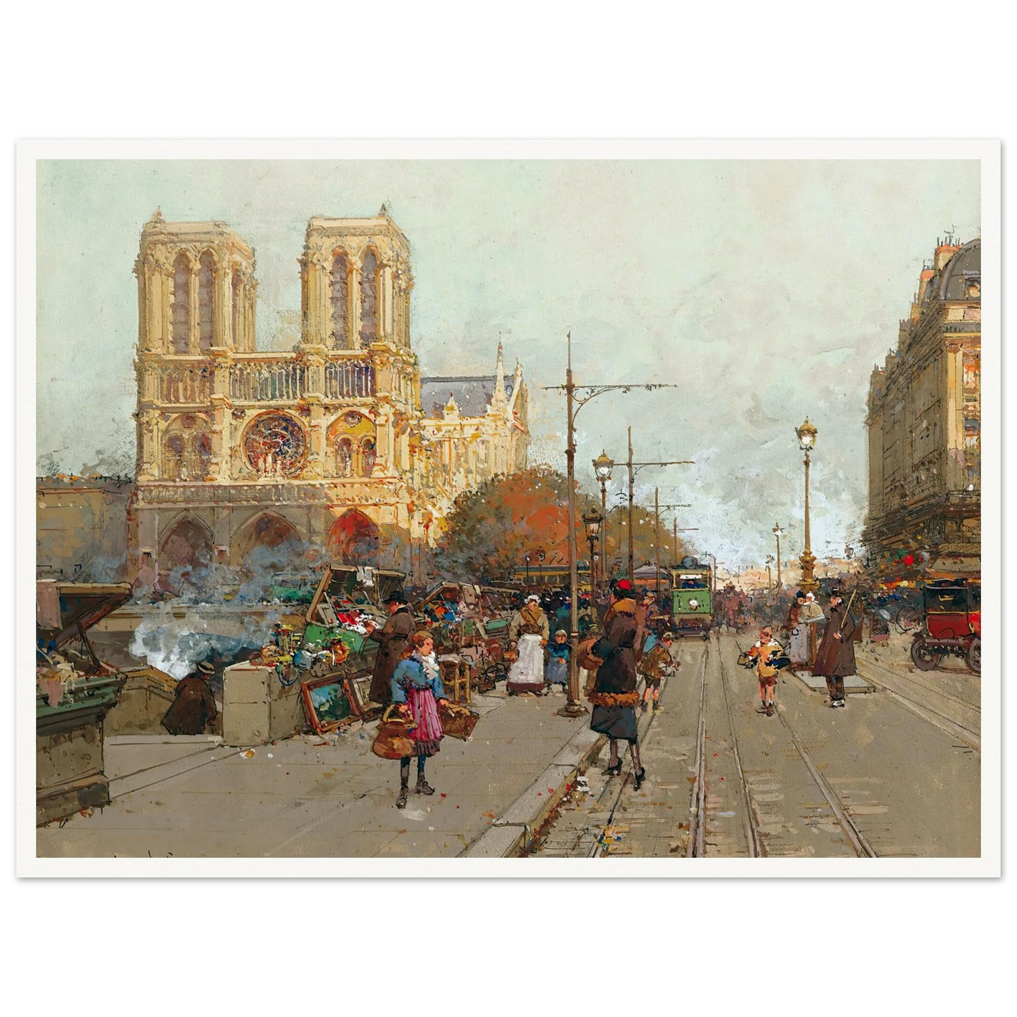 Notre Dame De Paris, Vue Du Quai De Montebello Art Print | Eugene Galien Laloue-Quipham Collections