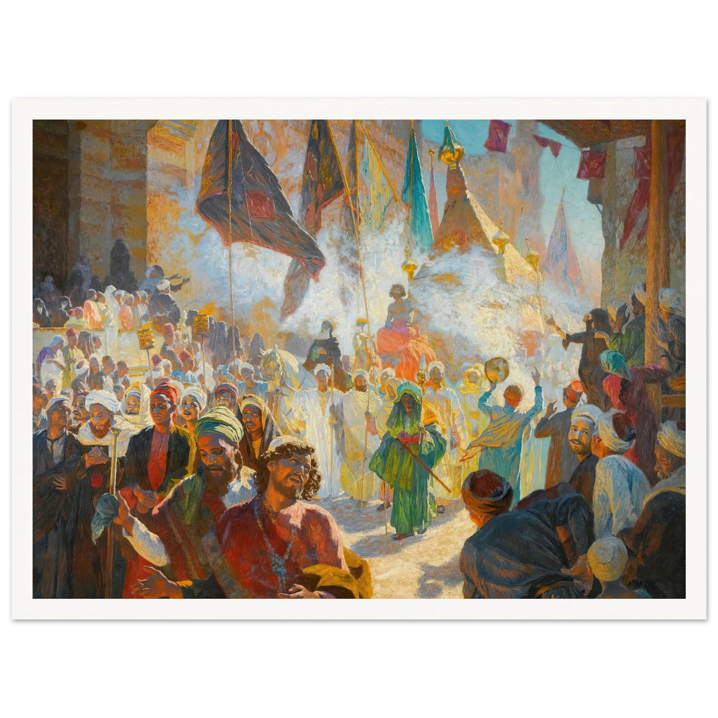 The Procession Of The Mahmal Through The Streets Of Cairo Art Print | Ludwig Deutsch-Quipham Collections