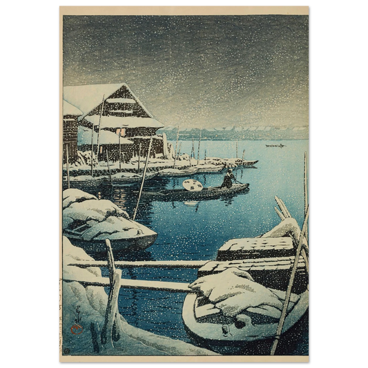 Yuki no Mukojima (Snow at Mukojima) (1931) Art Print | Kawase Hasui-Quipham Collections