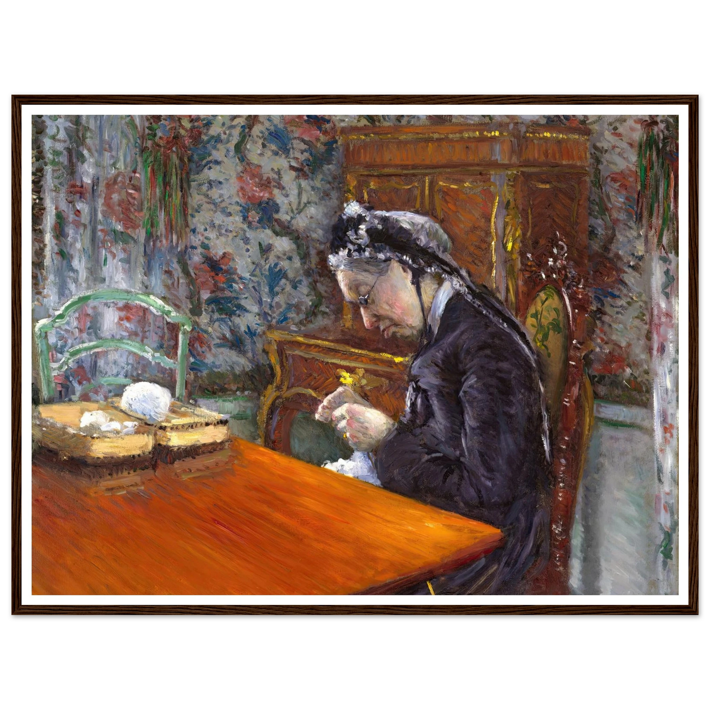 Mademoiselle Boissière Knitting (1877) Art Print | Gustave Caillebotte-Quipham Collections