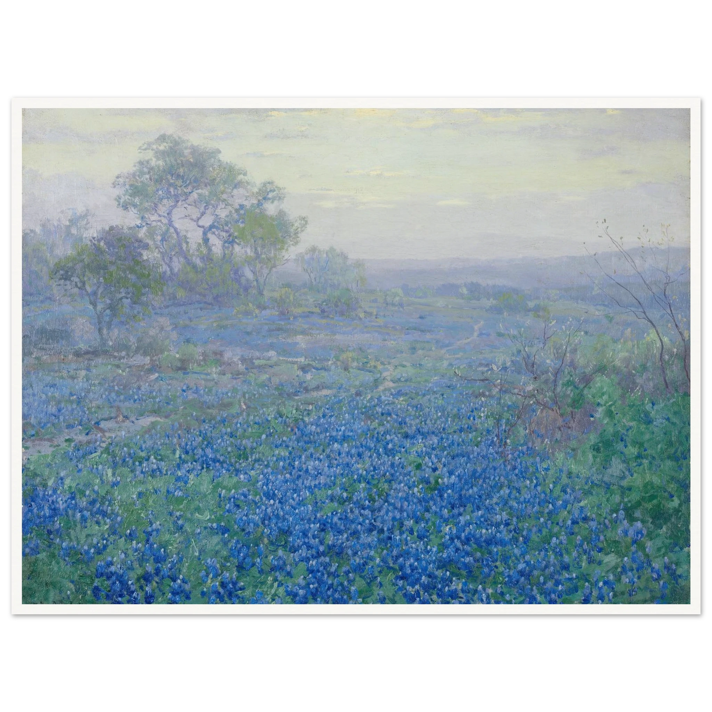 A Cloudy Day, Bluebonnets near San Antonio, Texas (1918) Art Print | Julian Onderdonk-Quipham Collections