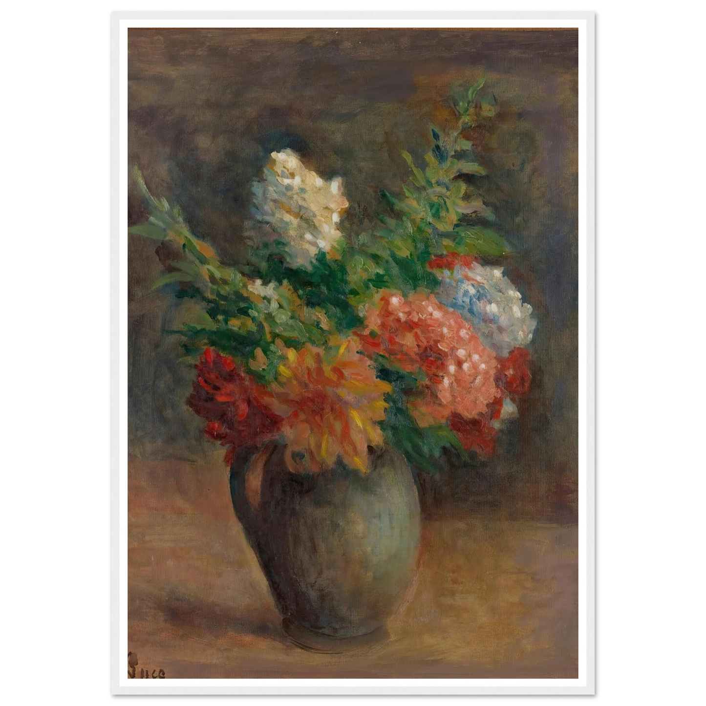 Pivoines, Géraniums Et Lilas Blancs (circa 1925) Art Print | Maximilien Luce-Quipham Collections