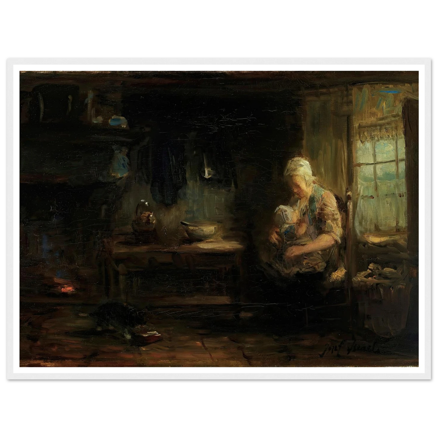 The Young Mother Art Print | Jozef Israels-Quipham Collections