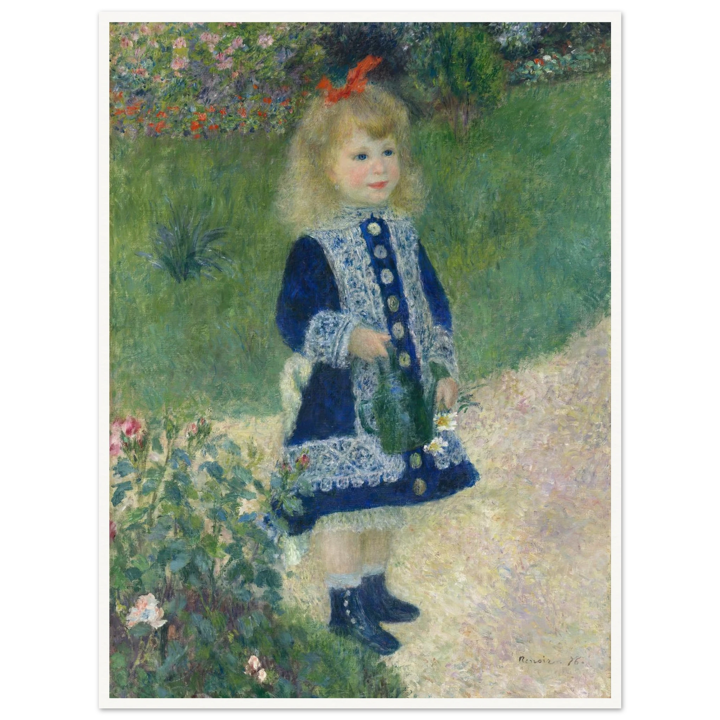 A Girl with a Watering Can (1876) Art Print | Pierre Auguste Renoir-Quipham Collections