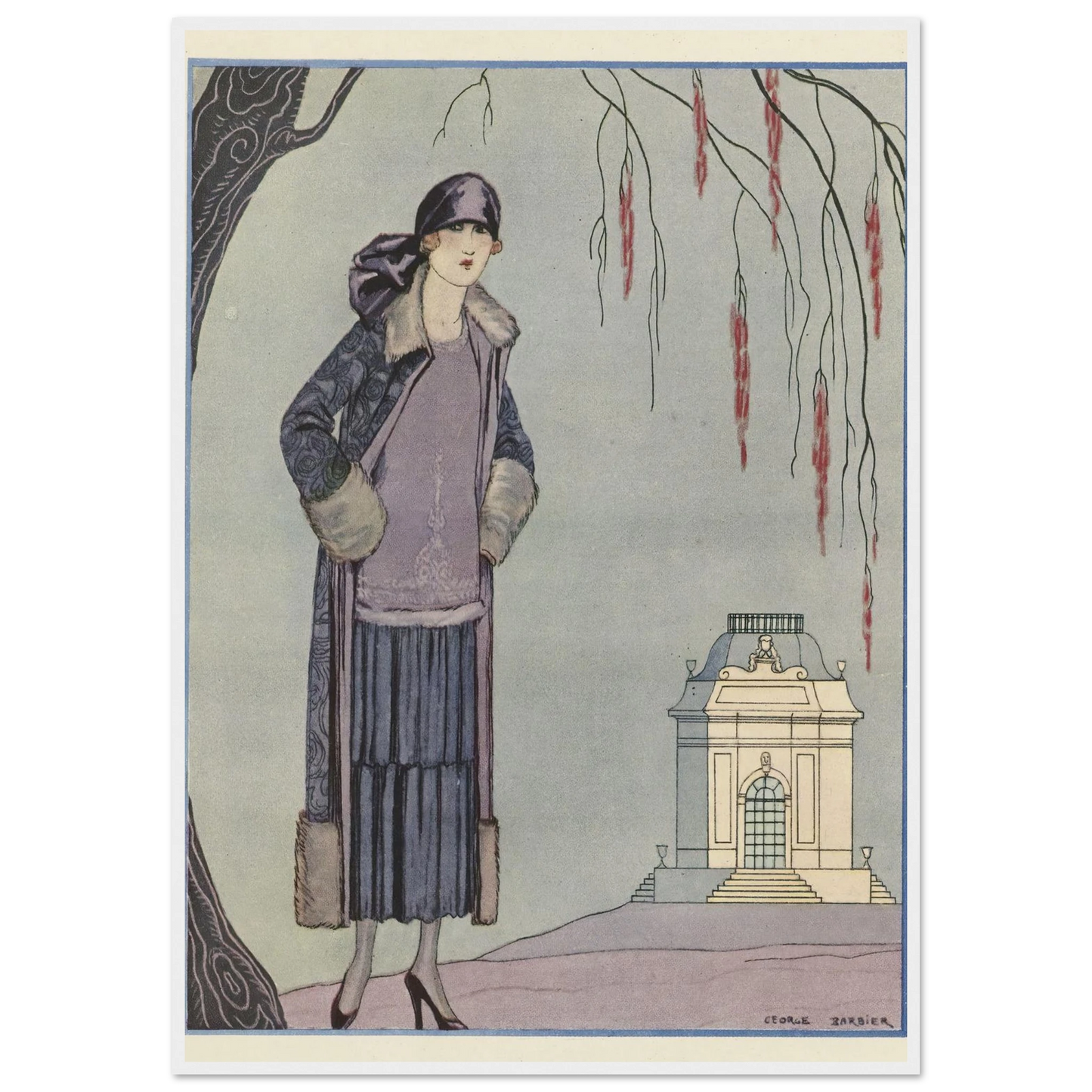 Le Belvédère ; Robe-Manteau, de Worth (1924) Art Print | George Barbier-Quipham Collections