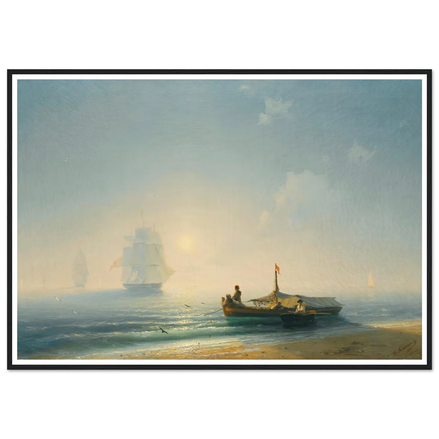 Fishermen At Dawn, Naples (1843) Art Print | Ivan Konstantinovich Aivazovsky-Quipham Collections