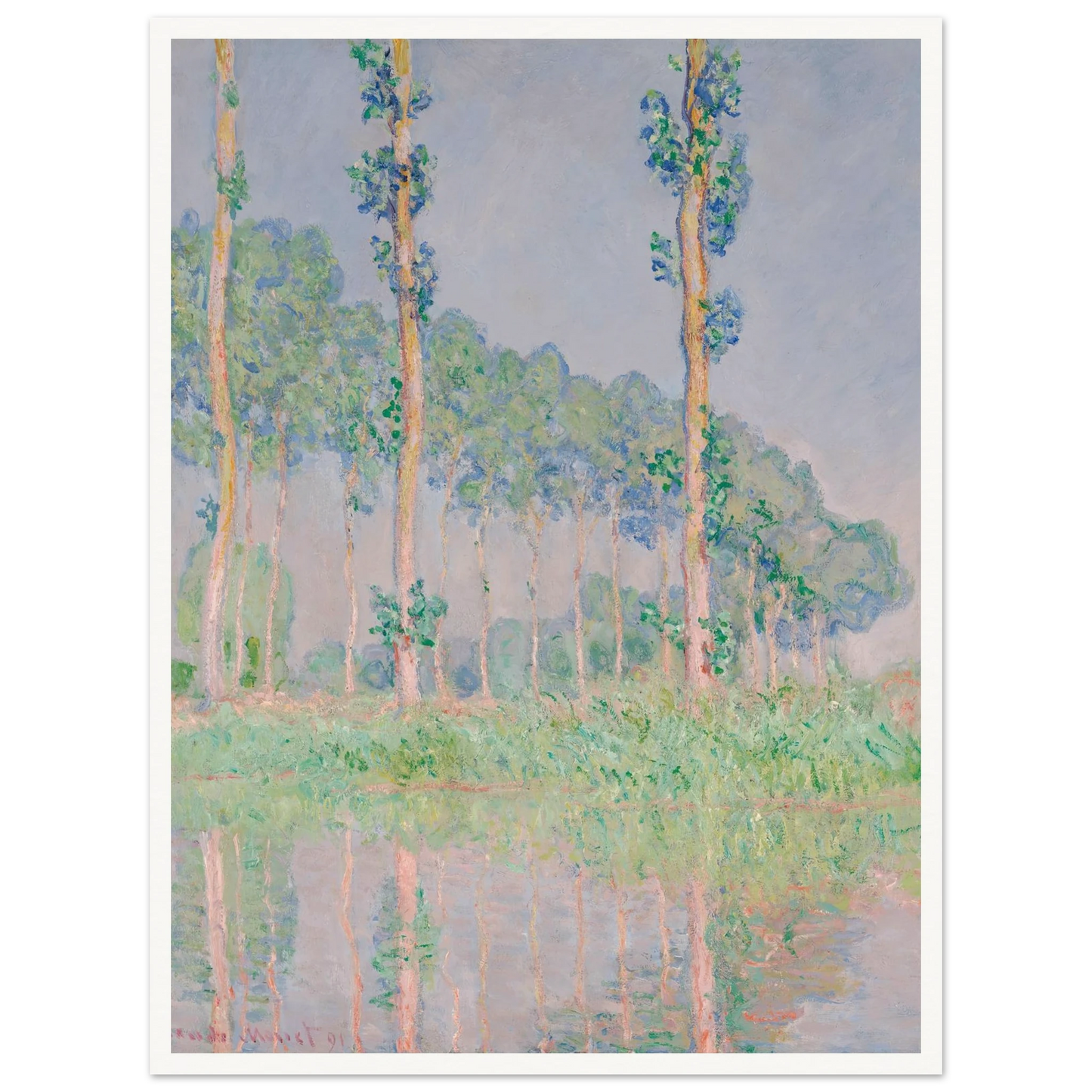 Poplars, Pink Effect (1891) Art Print | Claude Monet-Quipham Collections