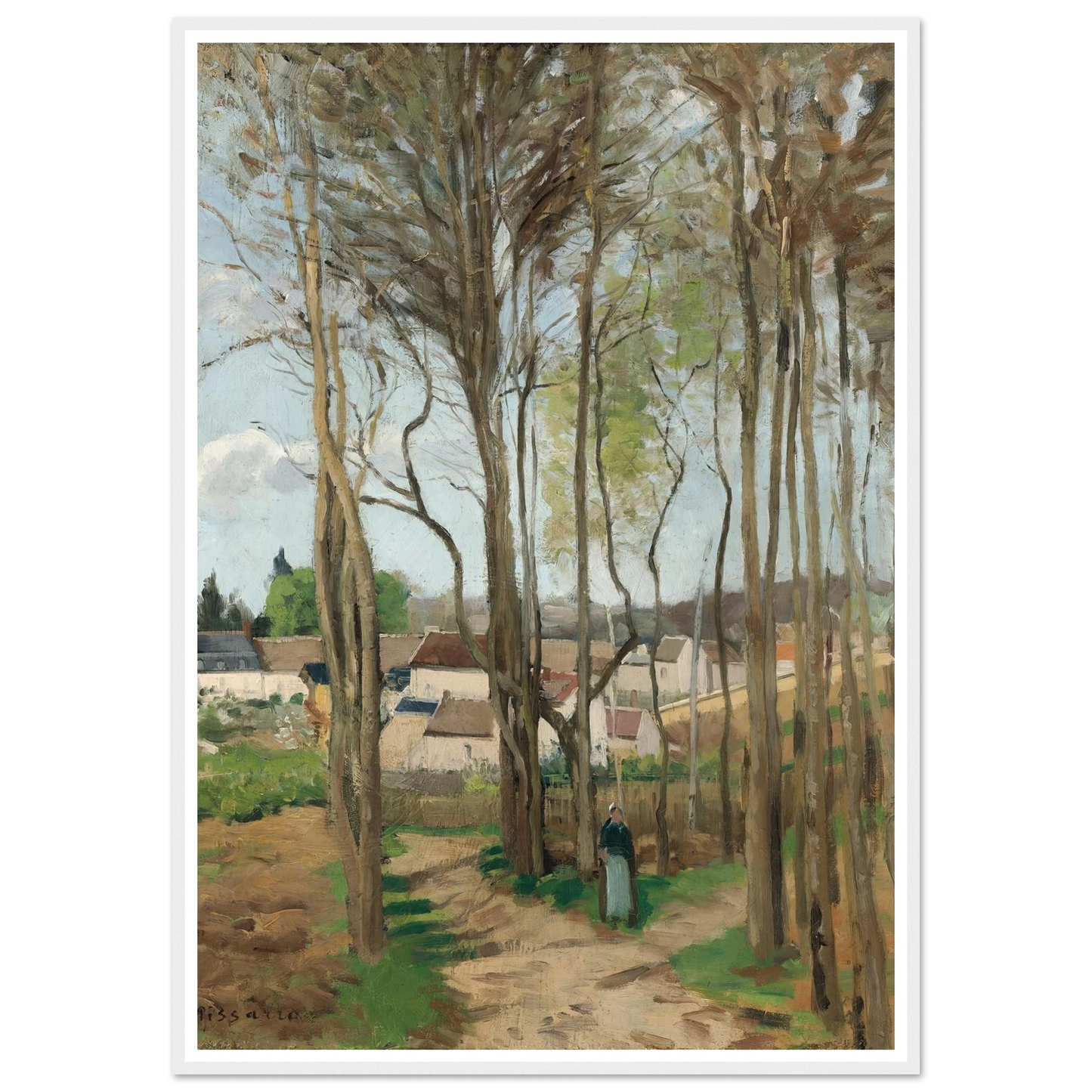 Le village à travers les arbres (circa 1869) Art Print | Camille Pissarro-Quipham Collections