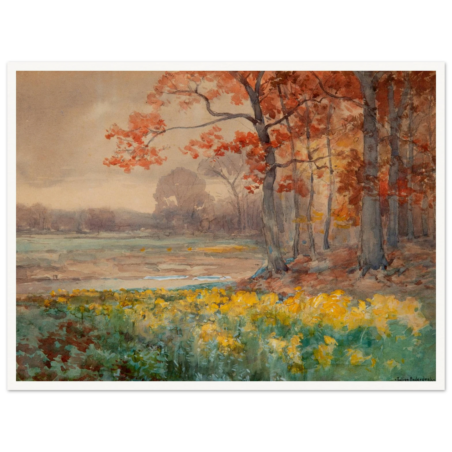 Yellow Flowers on a Grey Day (1911) Art Print | Julian Onderdonk-Quipham Collections