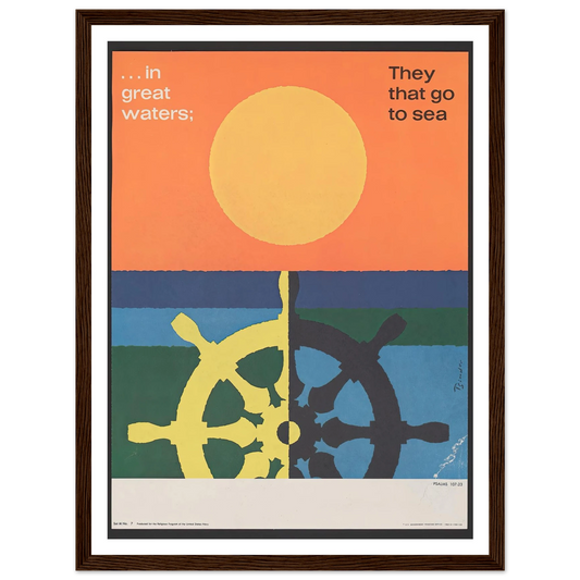 In great water; … Psalms 107_23 (1963) Art Print | Joseph Binder - Framed Poster - 30x40 cm / 12x16″ - Black frame