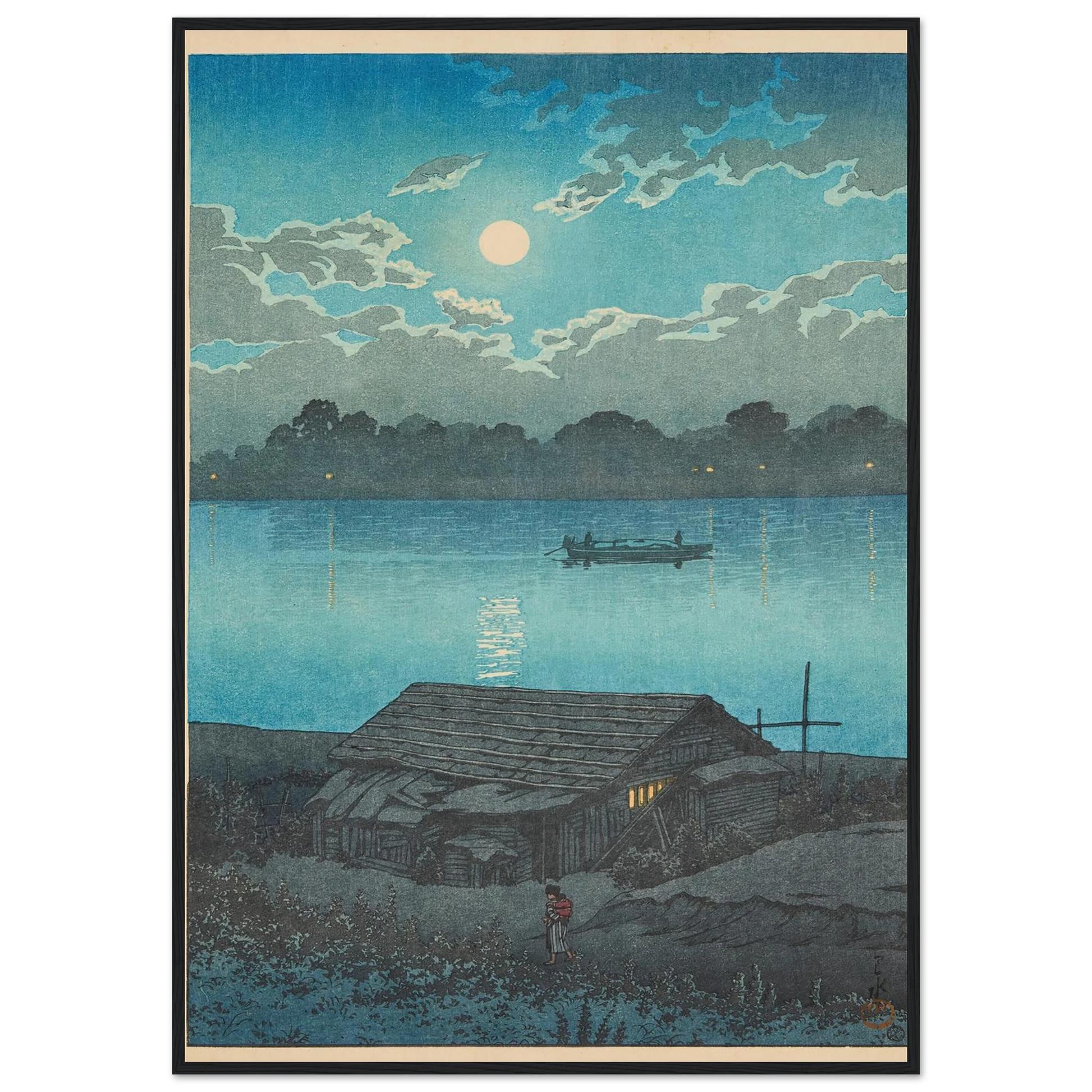 Arakawa no tsuki, Akabane (Moon on the Arakawa River in Akabane) (1929) Art Print | Kawase Hasui-Quipham Collections
