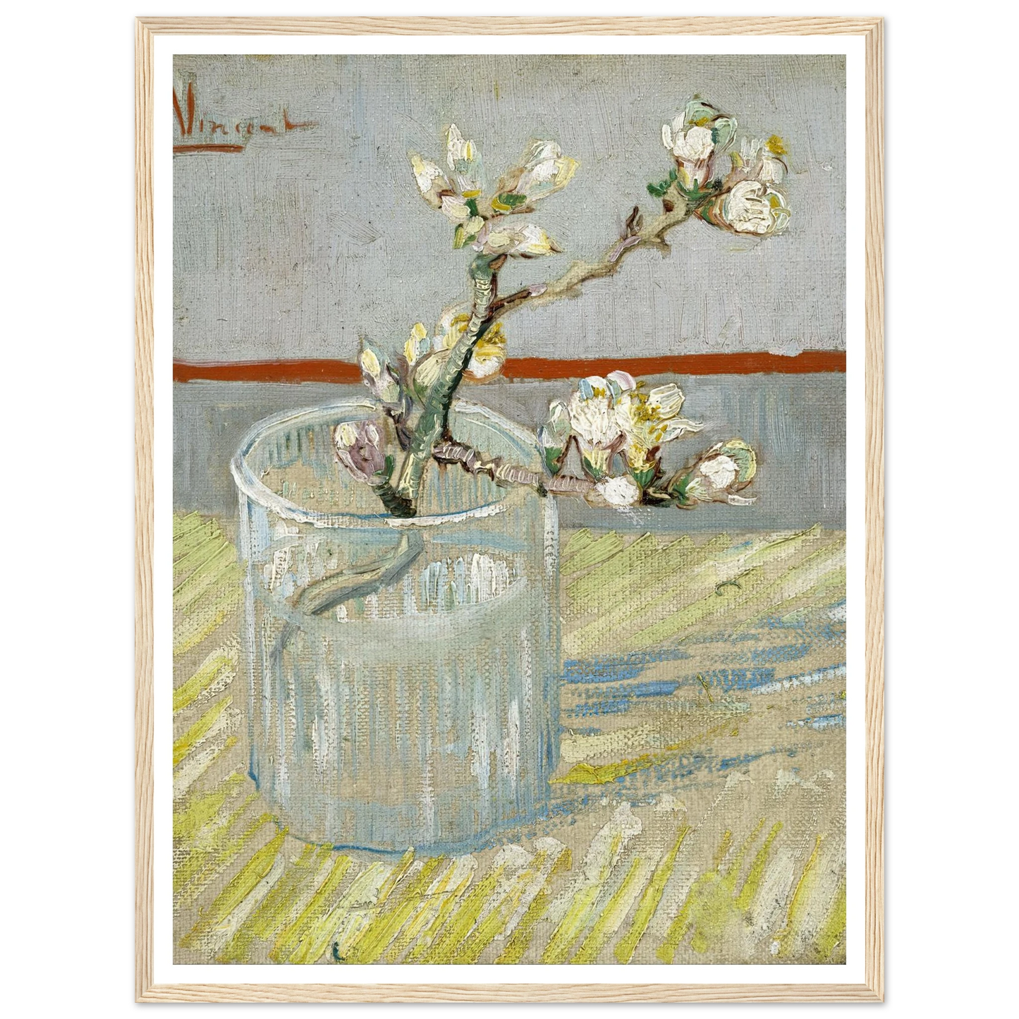 Sprig of flowering almond in a glass (1888) Art Print | Vincent van Gogh-Quipham Collections