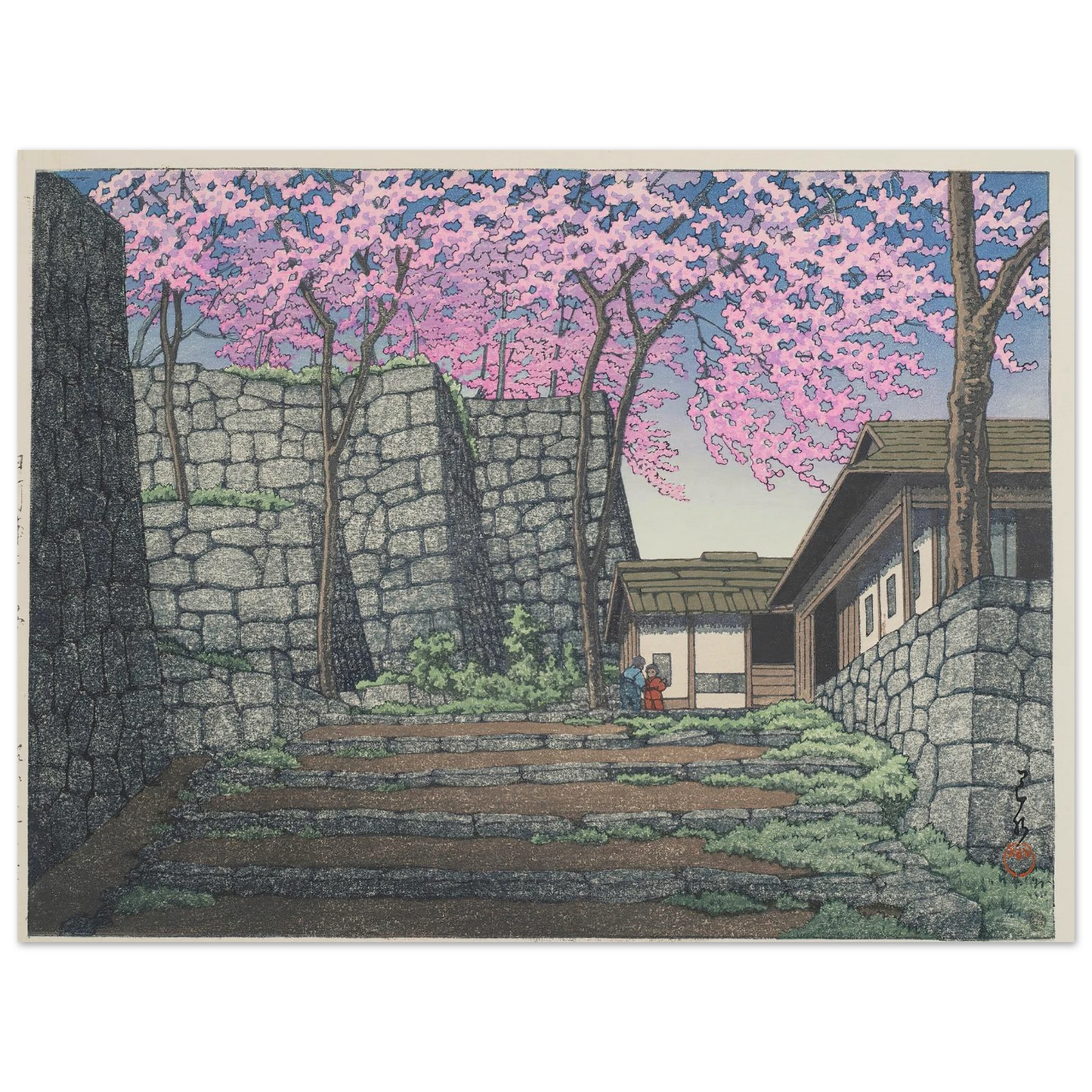 Shirakawajo ato no sakura (Cherry blossoms at the ruins of Shirakawa Castle) (1946) Art Print | Kawase Hasui-Quipham Collections