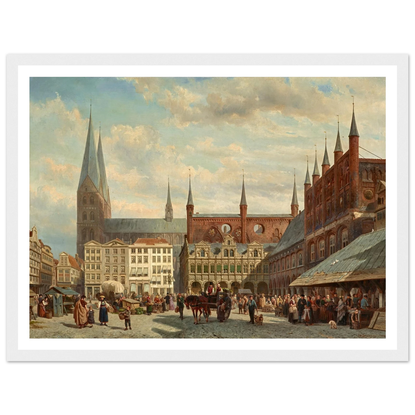 Ansicht des Lübecker Marktes (1870) Art Print | Cornelis Springer-Quipham Collections