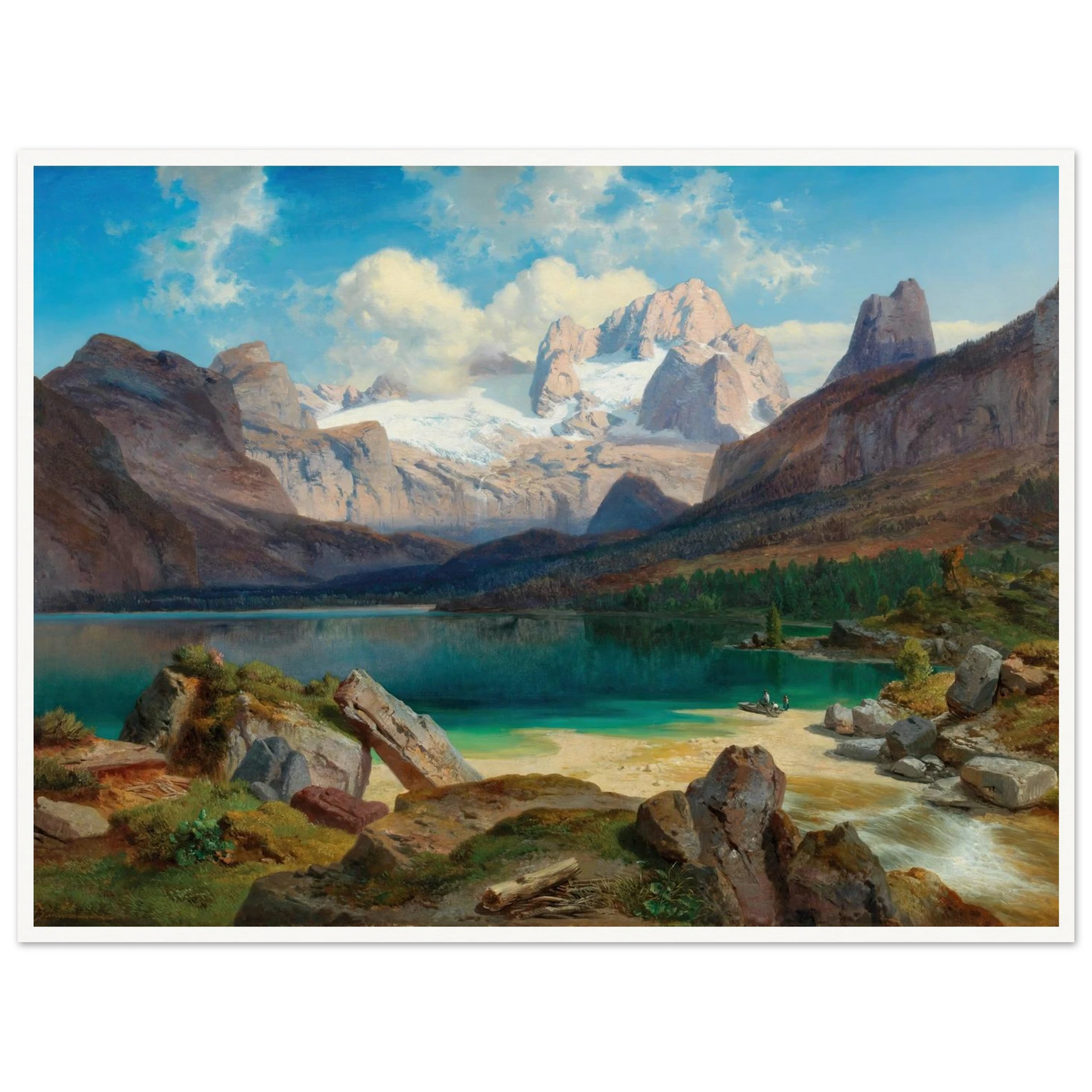 Lake Gosau With A View Of The Dachstein Massif Art Print | Albert Zimmermann-Quipham Collections