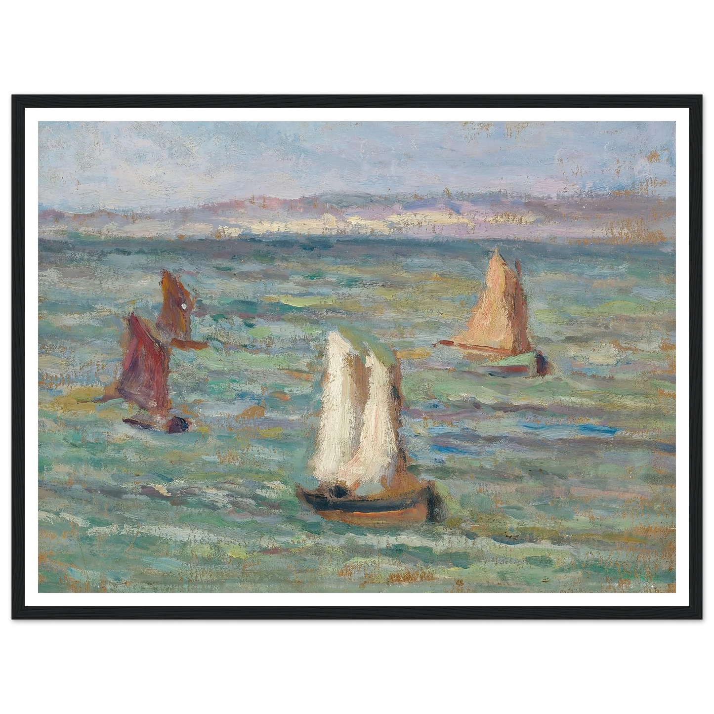 Bateaux aux environs d’Honfleur (1928) Art Print | Maximilien Luce-Quipham Collections
