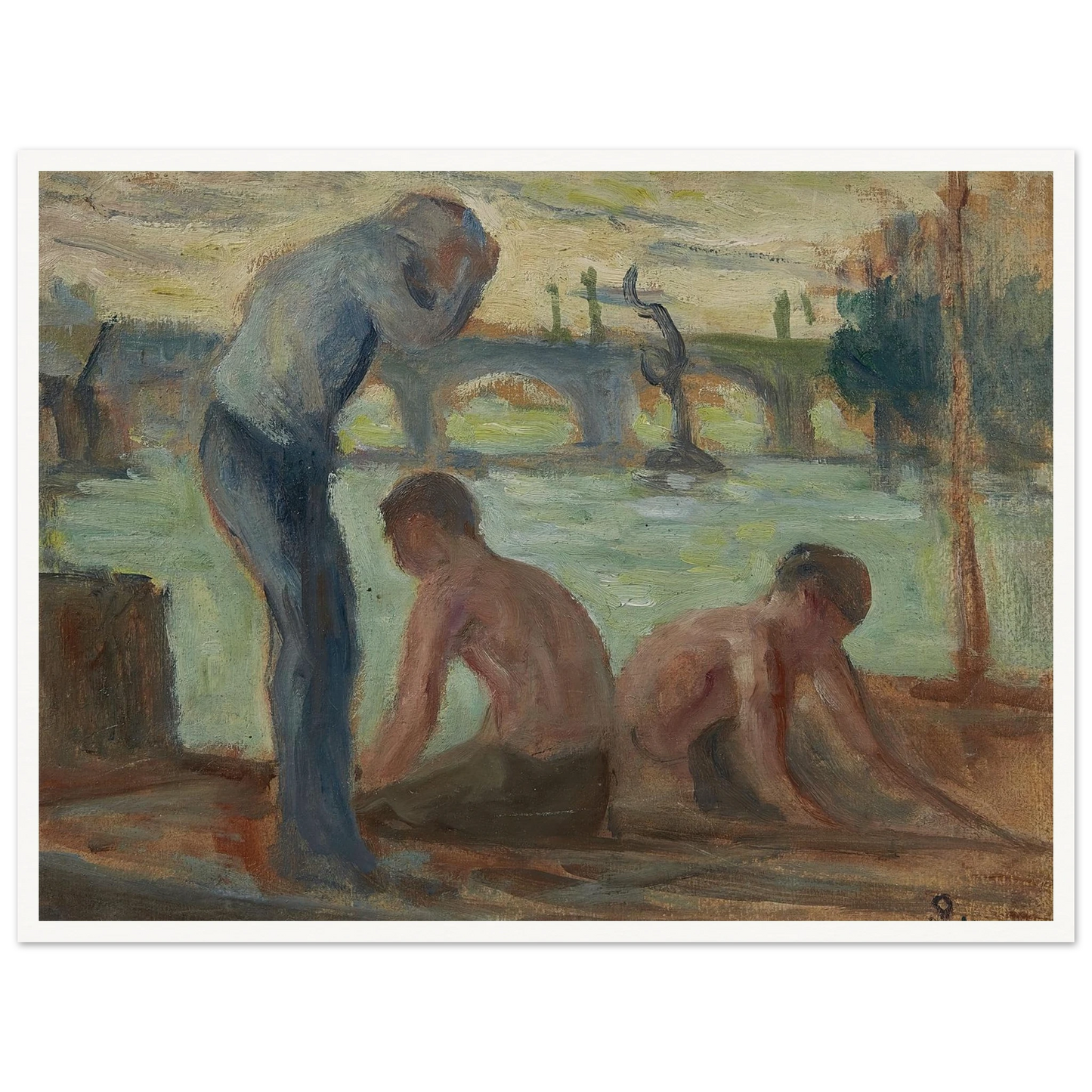 Personnages en bord de Seine Art Print | Maximilien Luce-Quipham Collections