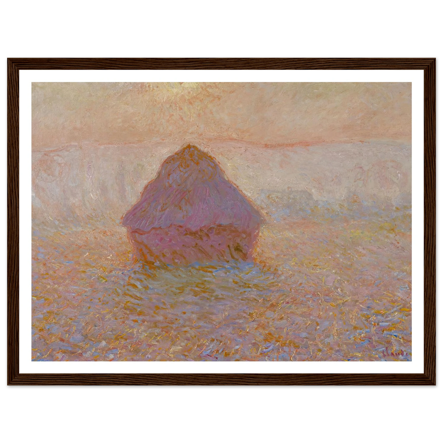 Grainstack-Sun in the Mist (1891) Art Print | Claude Monet-Quipham Collections