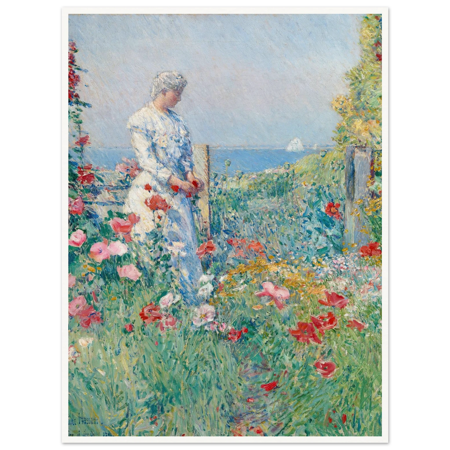In the Garden (Celia Thaxter in Her Garden) (1892) Art Print | Childe Hassam-Quipham Collections