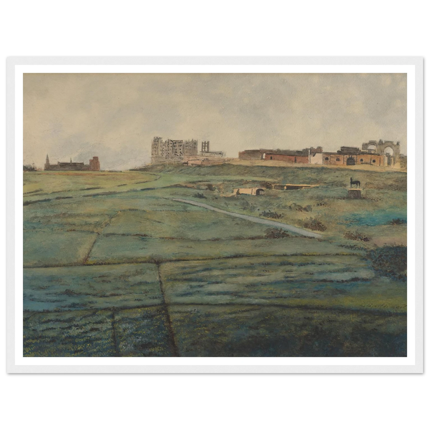 De Wellingtonrenbaan en het Royal Palace Hotel te Oostende kort na de Tweede Wereldoorlog (1945) Art Print | Leon Spilliaert-Quipham Collections