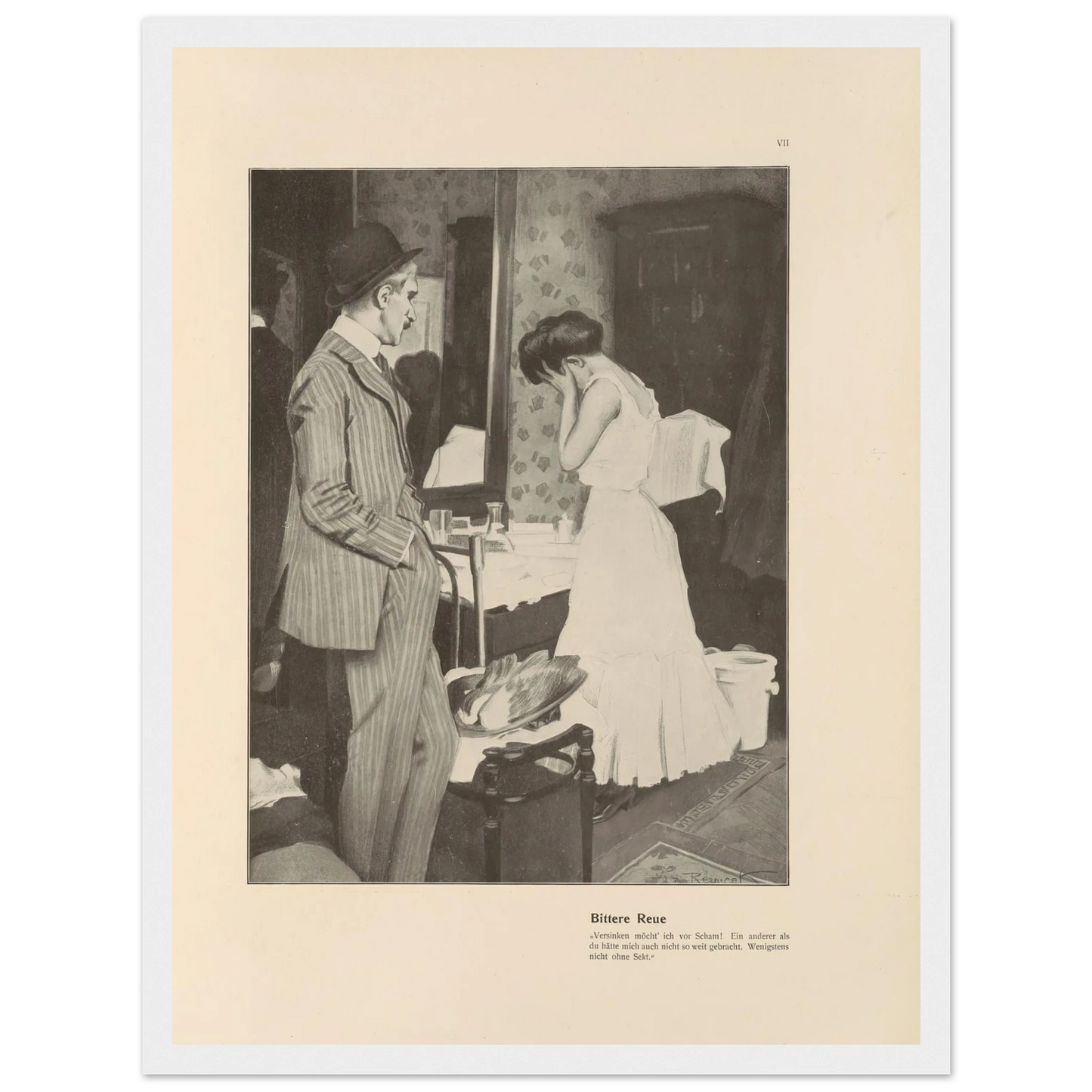 Bittere Reue (1908) Art Print | Ferdinand Freiherr von Reznicek-Quipham Collections