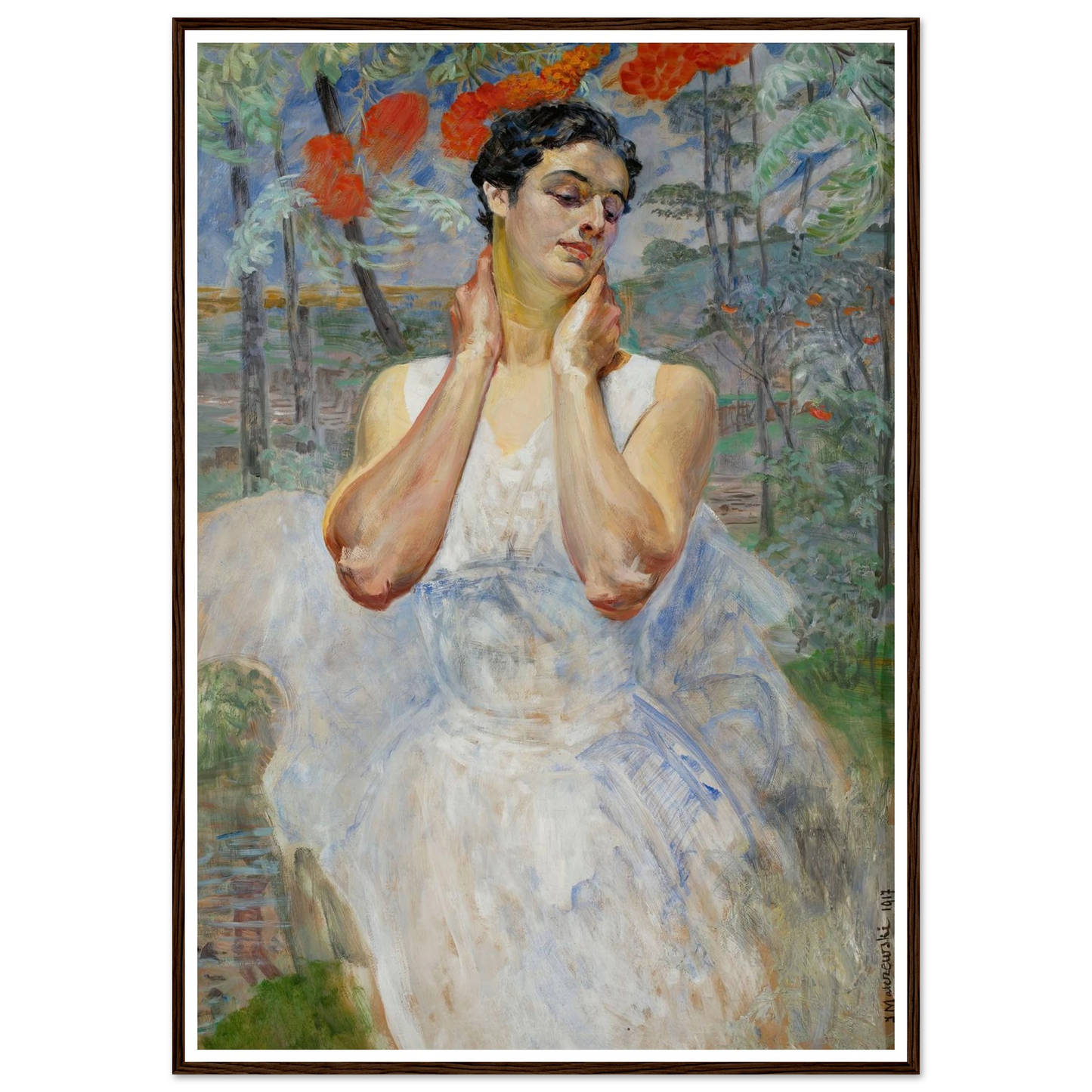 Portrait of a woman with rowanberry (1917) Art Print | Jacek Malczewski-Quipham Collections